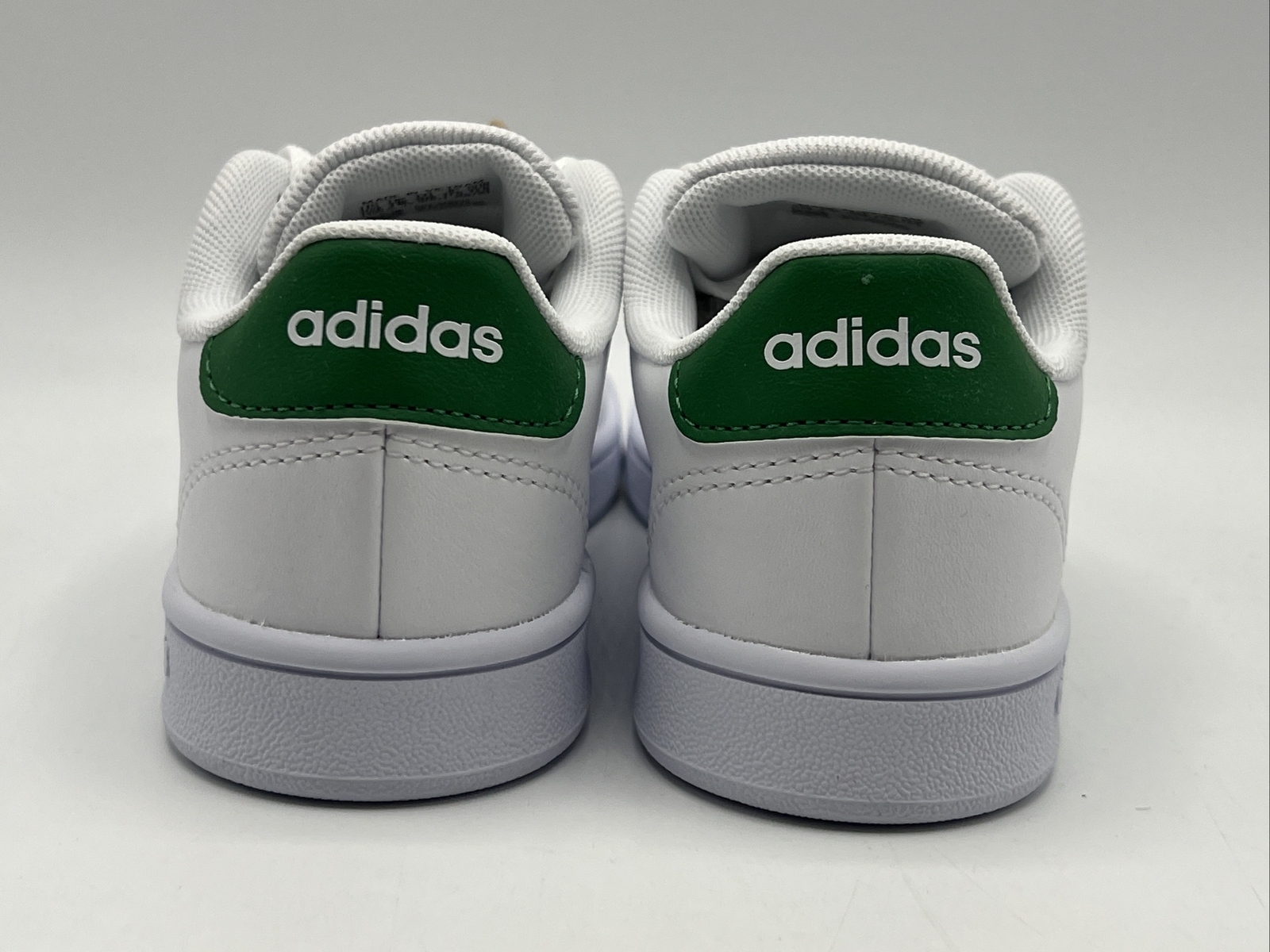 Adidas Advantage Kid’s Size 11.5K White Green Lace Up Sneakers EF0213 New