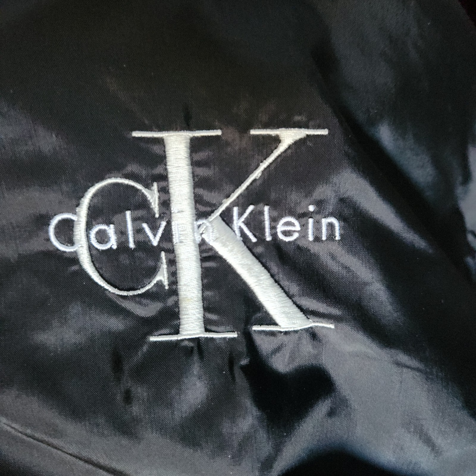 Calvin Klein Vest Mens L/XL Black Nylon Windbreaker Full Zip Embroidered CK Logo