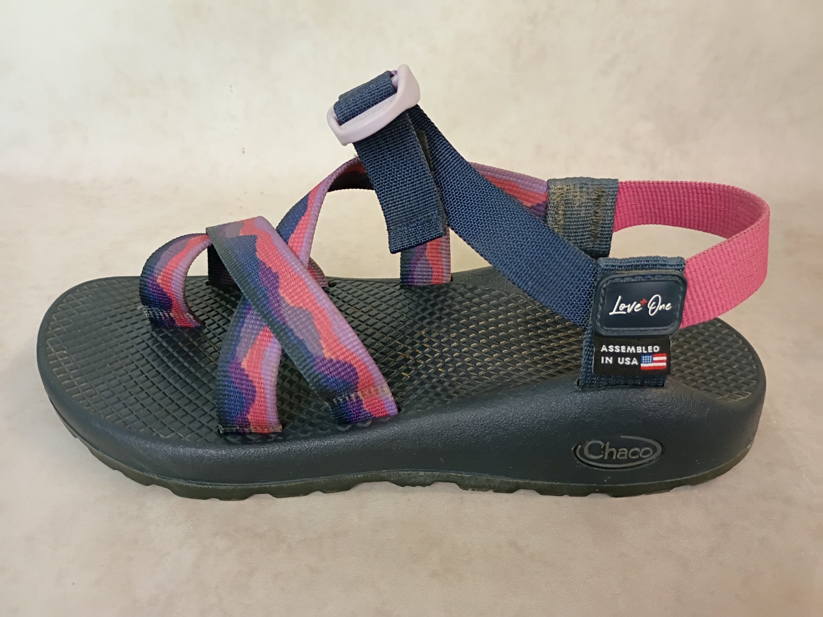 ChacoLove + One Adjustable Sandals Pink Purple W 7 EUC