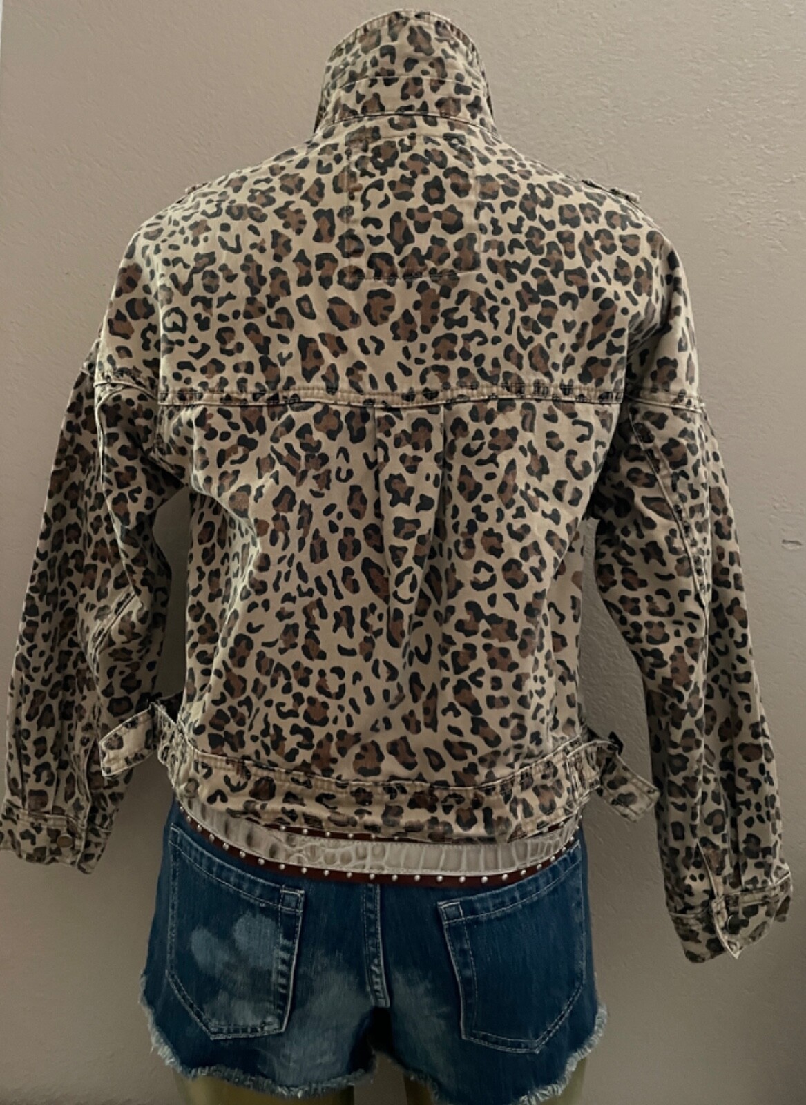 COTTON ON Classic LEOPARD Print JEAN JACKET Size 4