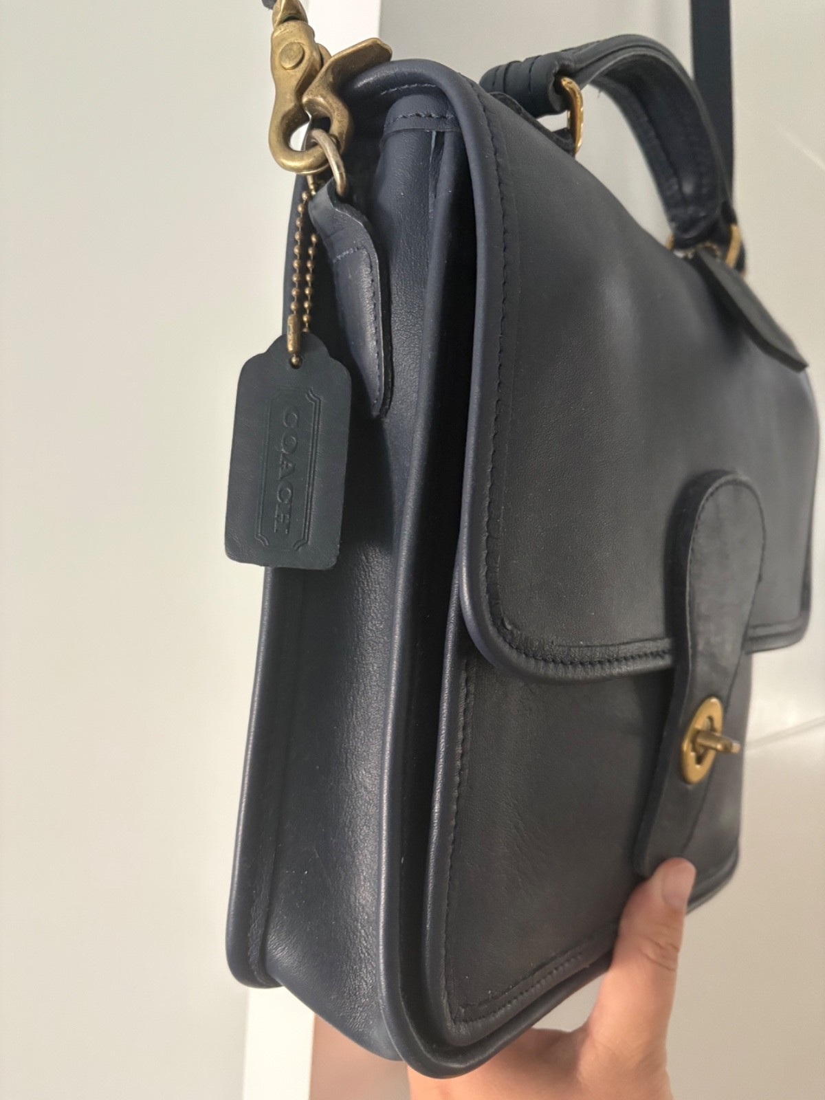 RARE vintage coach station bag blue 5130