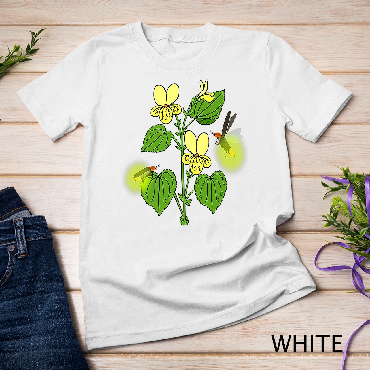Lightning Bugs and Flowers Bugs Insects Entomology Beetle Premium Unisex T-shirt