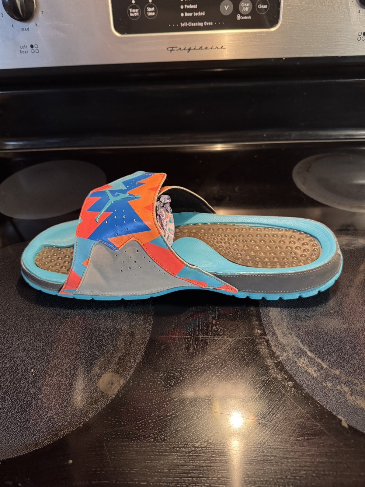 Size 12 – Air Jordan Hydro 7 Retro Slide Sandals Dark Grey Turquoise 705467-013