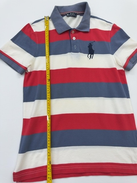 Polo Ralph Lauren Men’s Striped Red/White/Blue Polo Shirt Size S Excellent