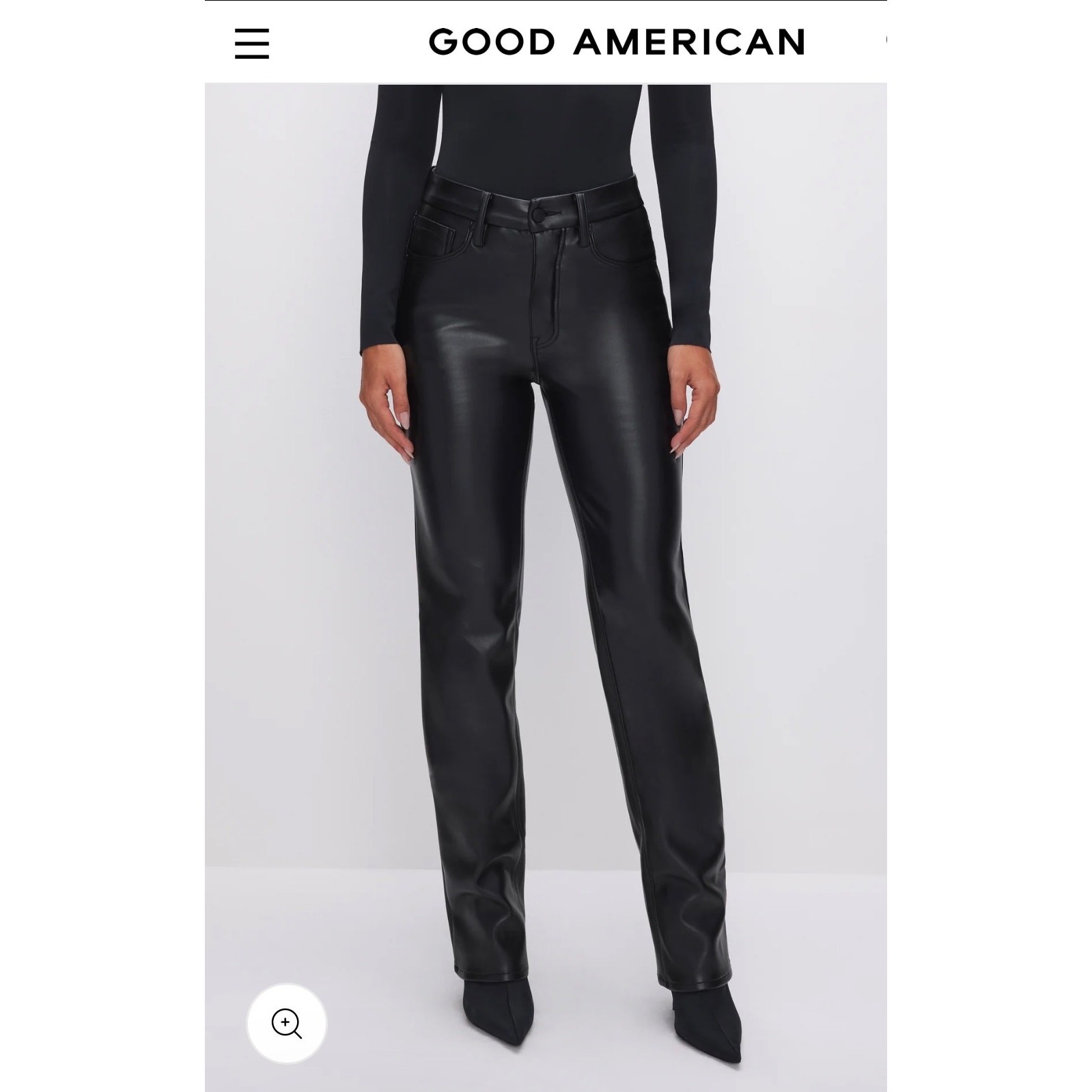 Good American Good Icon Faux Leather Pants, Size 26