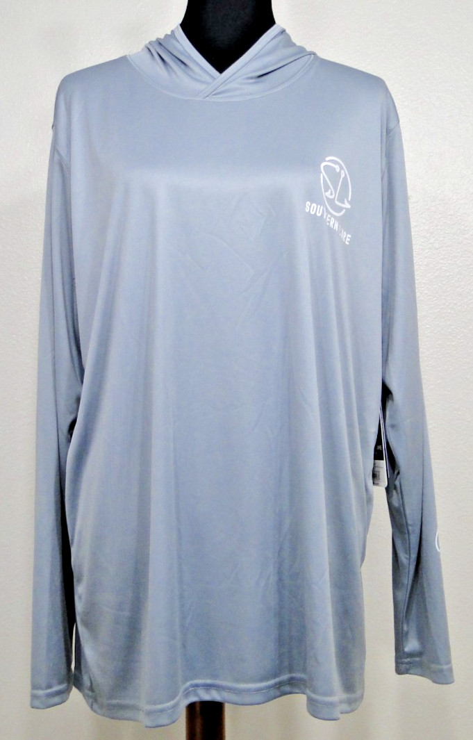 SOUTHERN LURE Bite Me Granite Gray Long Sleeve Hoody UV 50 XL Marsh Tide NWT