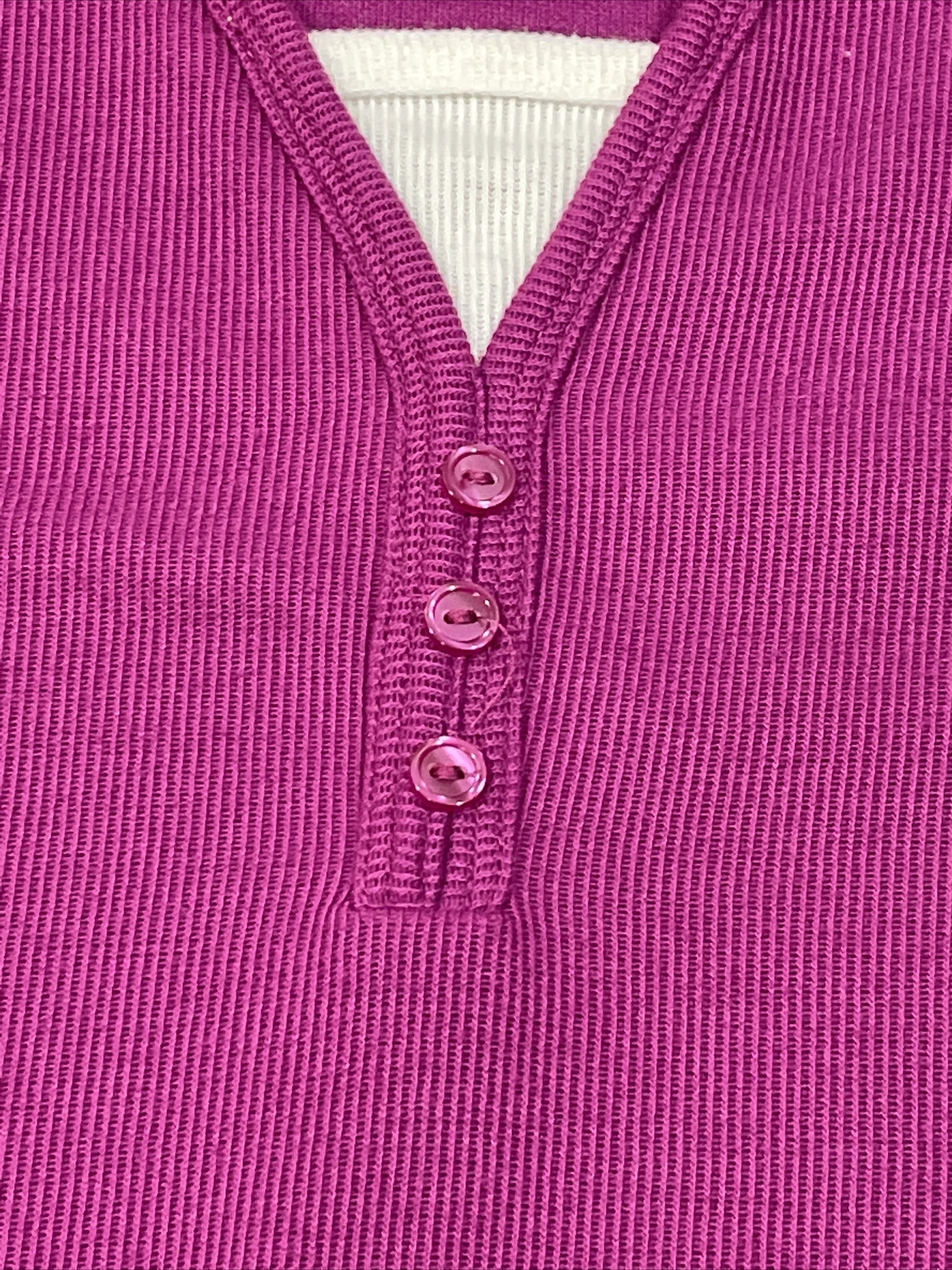 Bobbie Brooks Womens Long Sleeve V-Neck Sweater Button Detail Size Medium