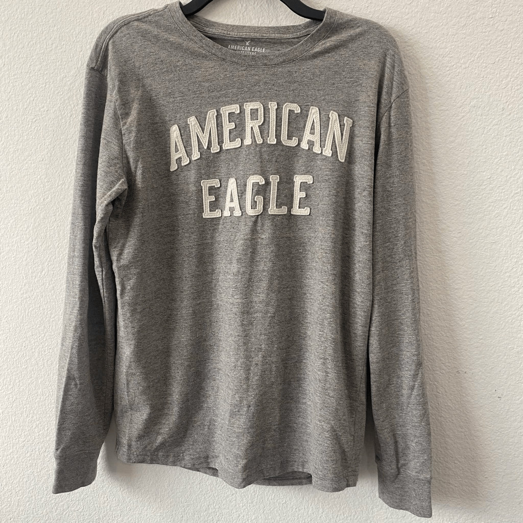 American Eagle Gray Long Sleeve Tee Size S