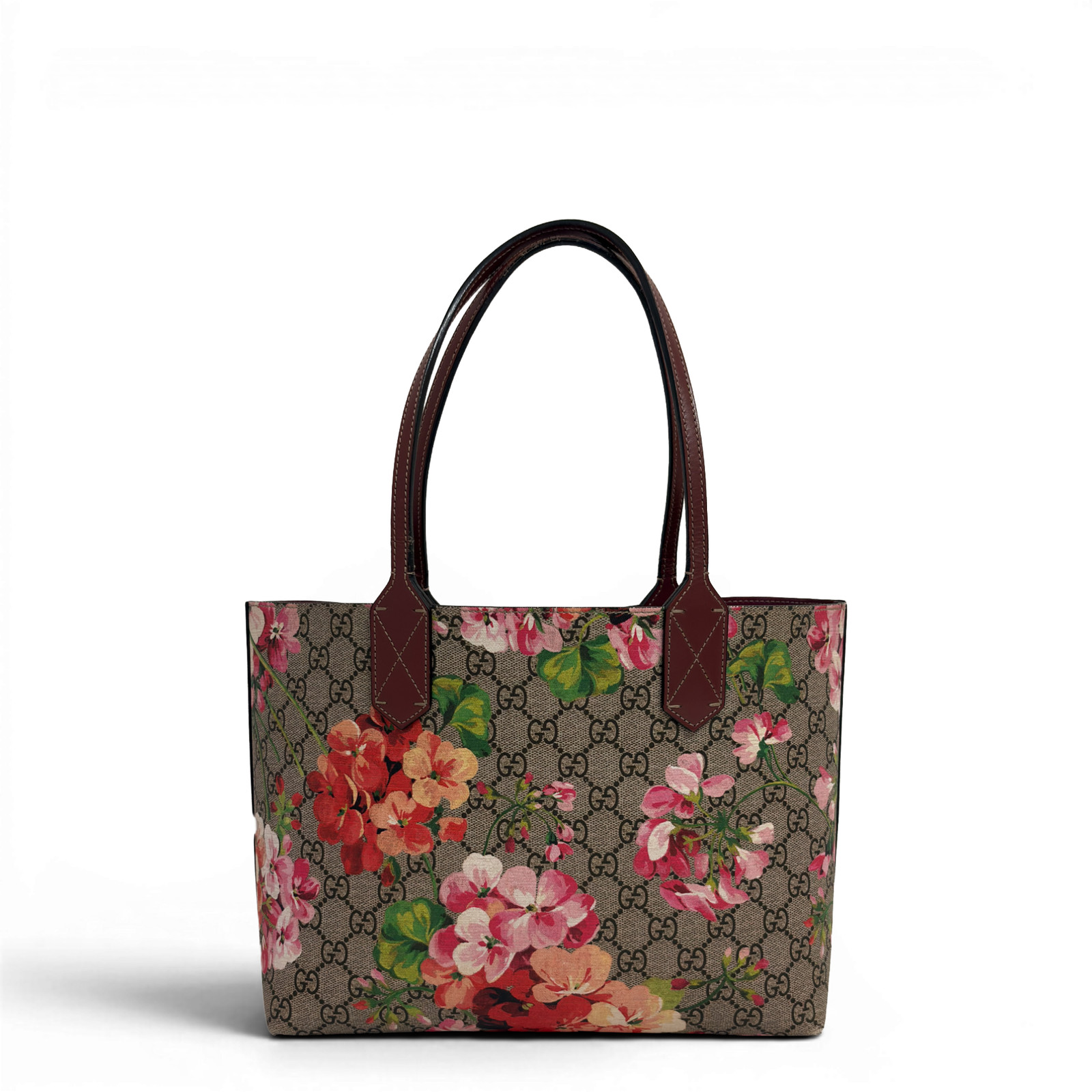 GUCCI GG Supreme Monogram Blooms Reversible Tote Bag Multicolor
