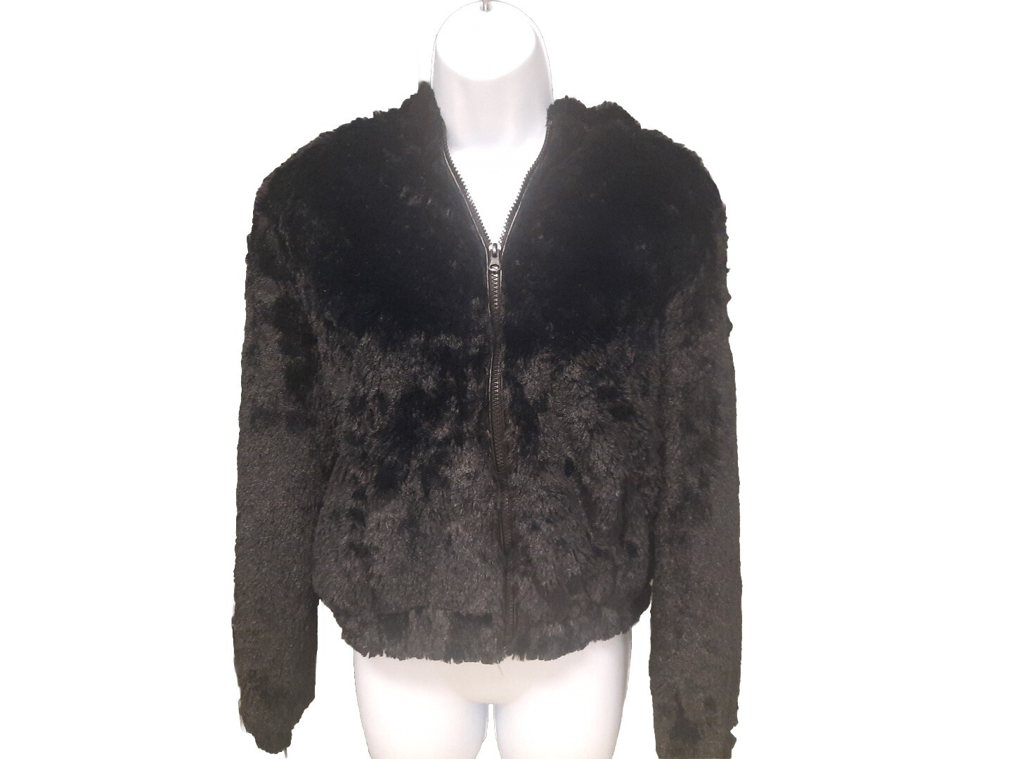 Ambiance Outerwear Jacket Woman’s Medium Faux Fur Black Lined Full Zip Coat