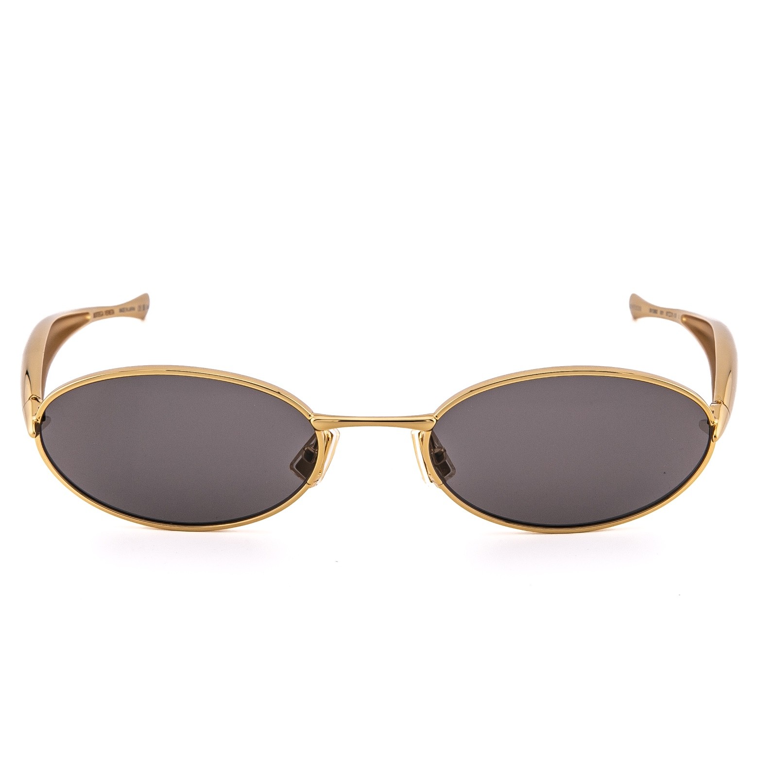 BOTTEGA VENETA 1386 SARDINE BV1386S Metal Gold Gray Unisex Oval Sunglass 001