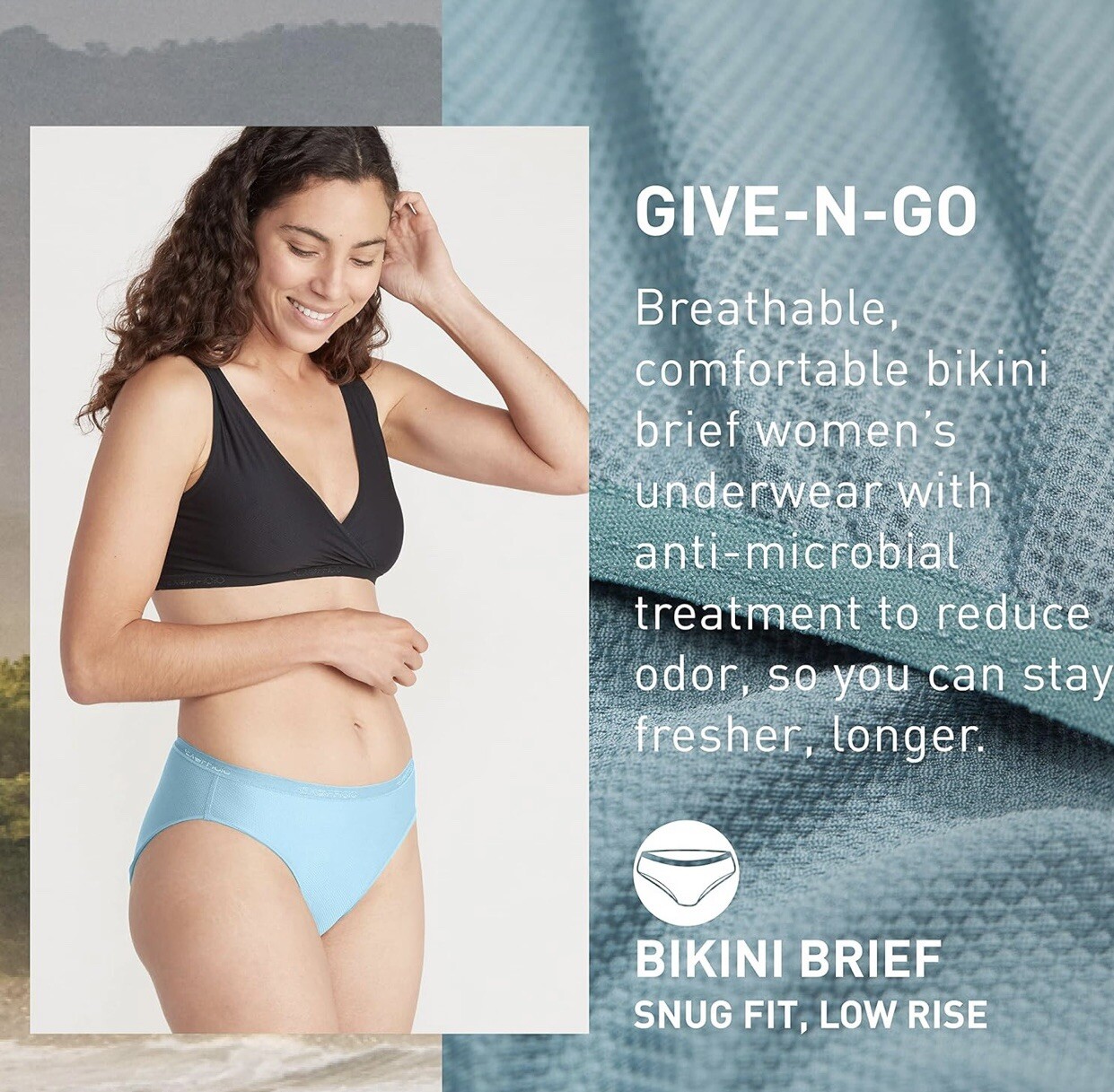 ExOfficio Women’s Give-N-Go Bikini Briefs – Size S Air Blue Turquoise NIB