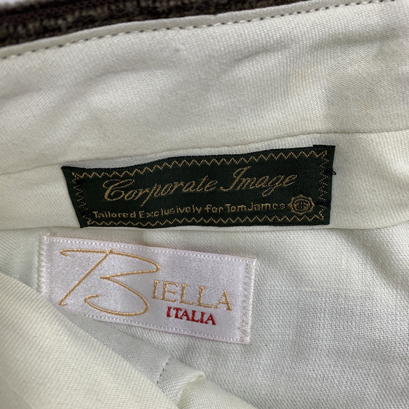 Tom Jones Corporate Image Pants Size 36 Gray Corduroy Tapered Biella Italia