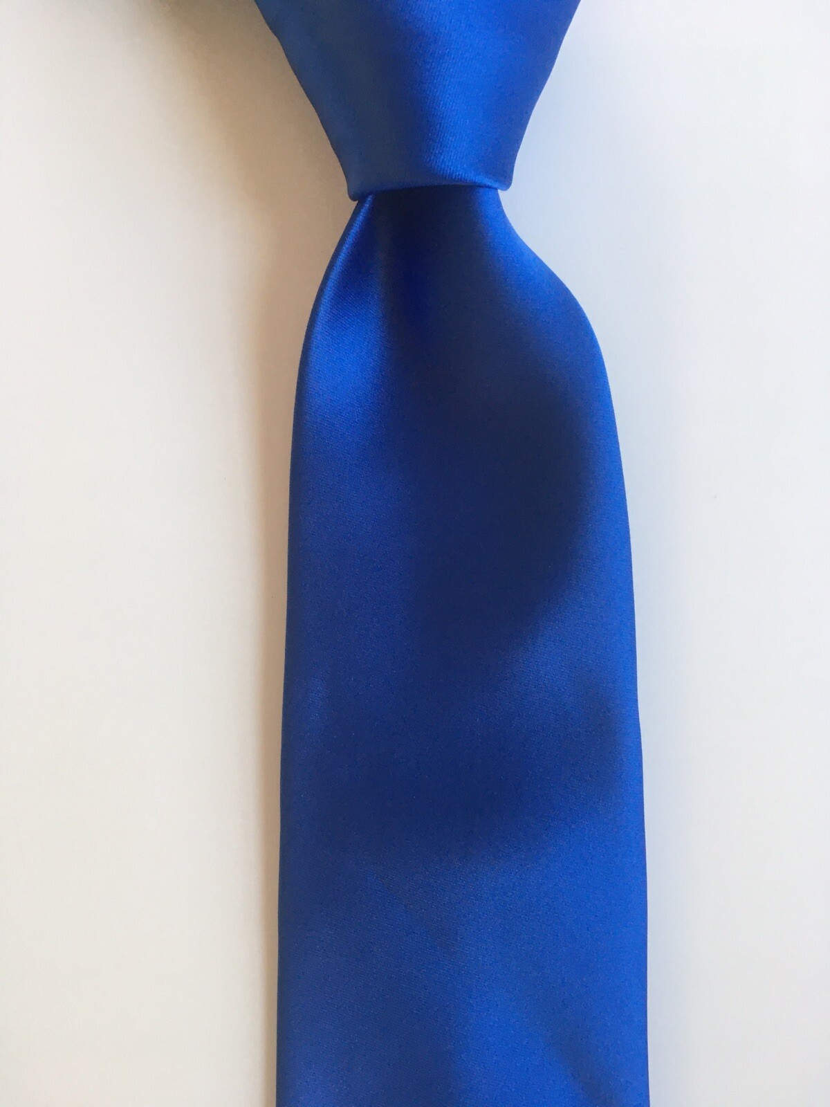 josseph & feiss gold tie solid blue 100% silk W 3.25 inches necktie pa1025