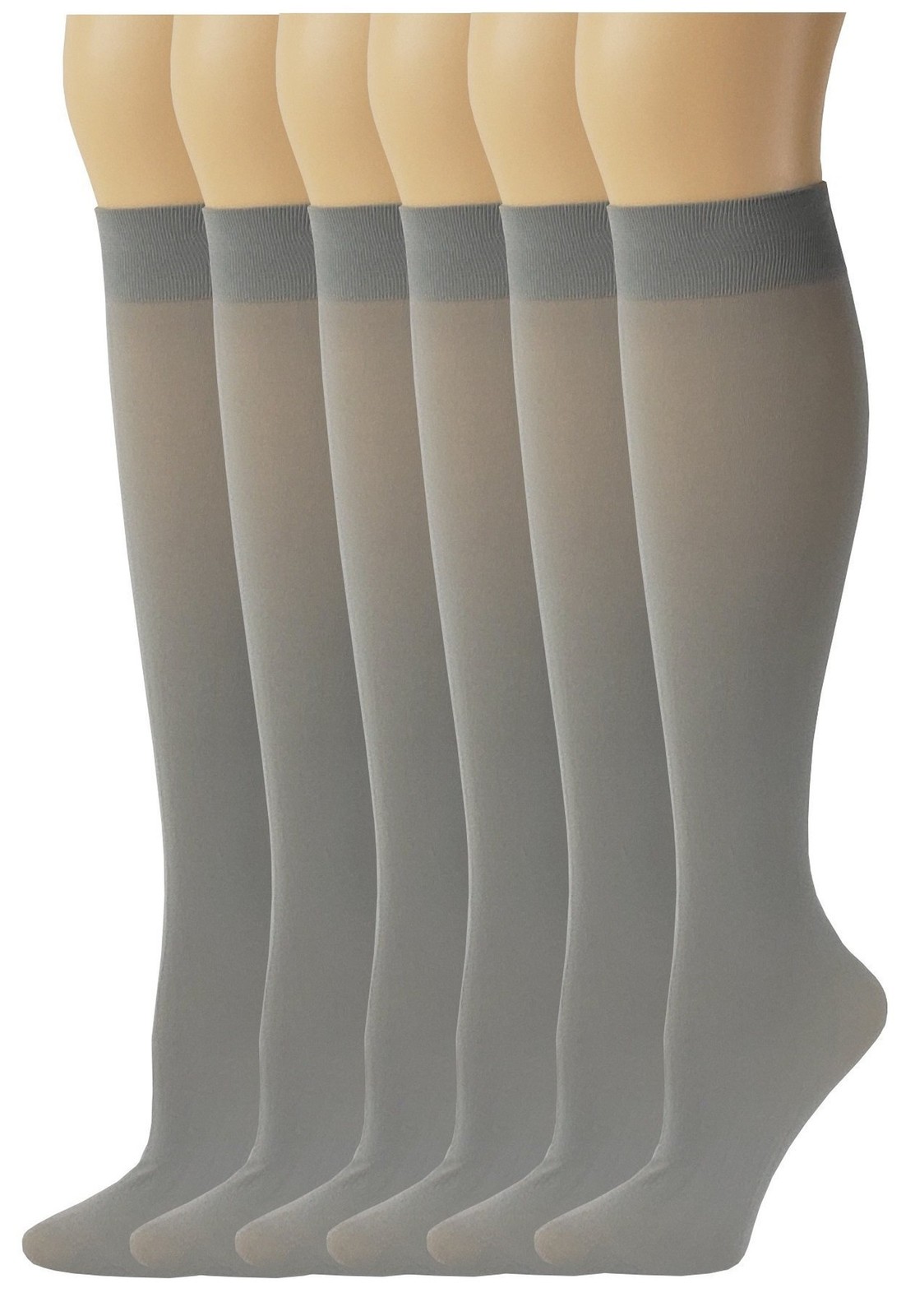 SUMONA 6 Pairs Women Opaque Stretchy Spandex Knee High Trouser Socks 9-11