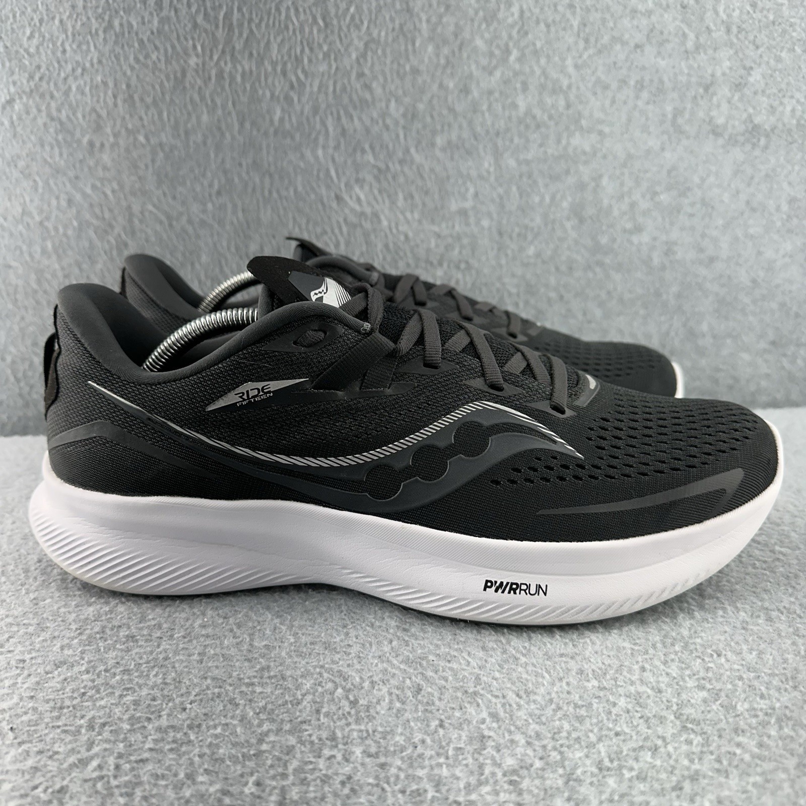 Saucony Ride 15 Mens Size 11.5 Black Athletic Casual Running Shoes Sneakers