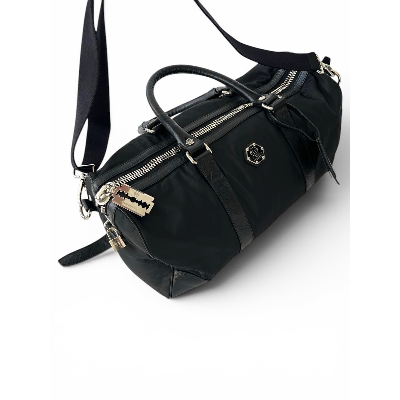 Philipp Plein Limited Edition Black Nylon Duffle Bag Weekender Travel Bag
