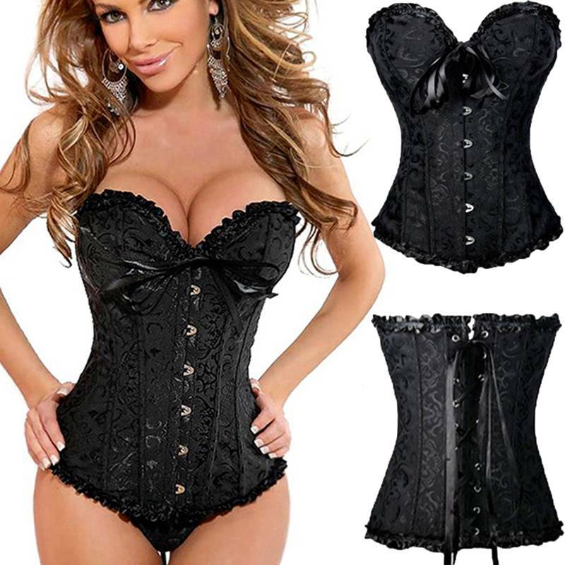 Women Corset Top Bustier Shapewear Vintage Bustier Boned Tummy Control Overbust