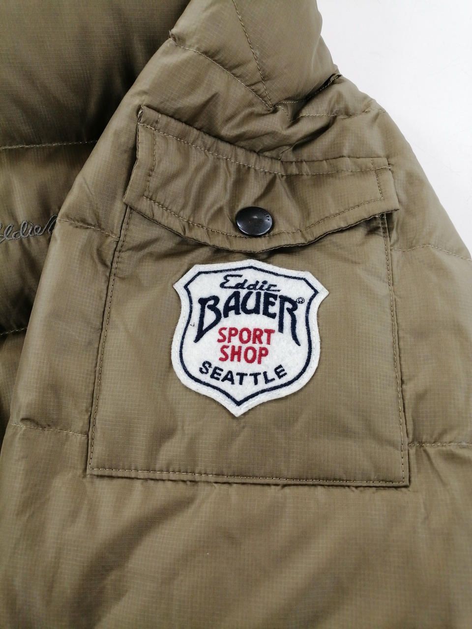 EDDIE BAUER Reversible Down Jacket Khaki X Brown Gray Used