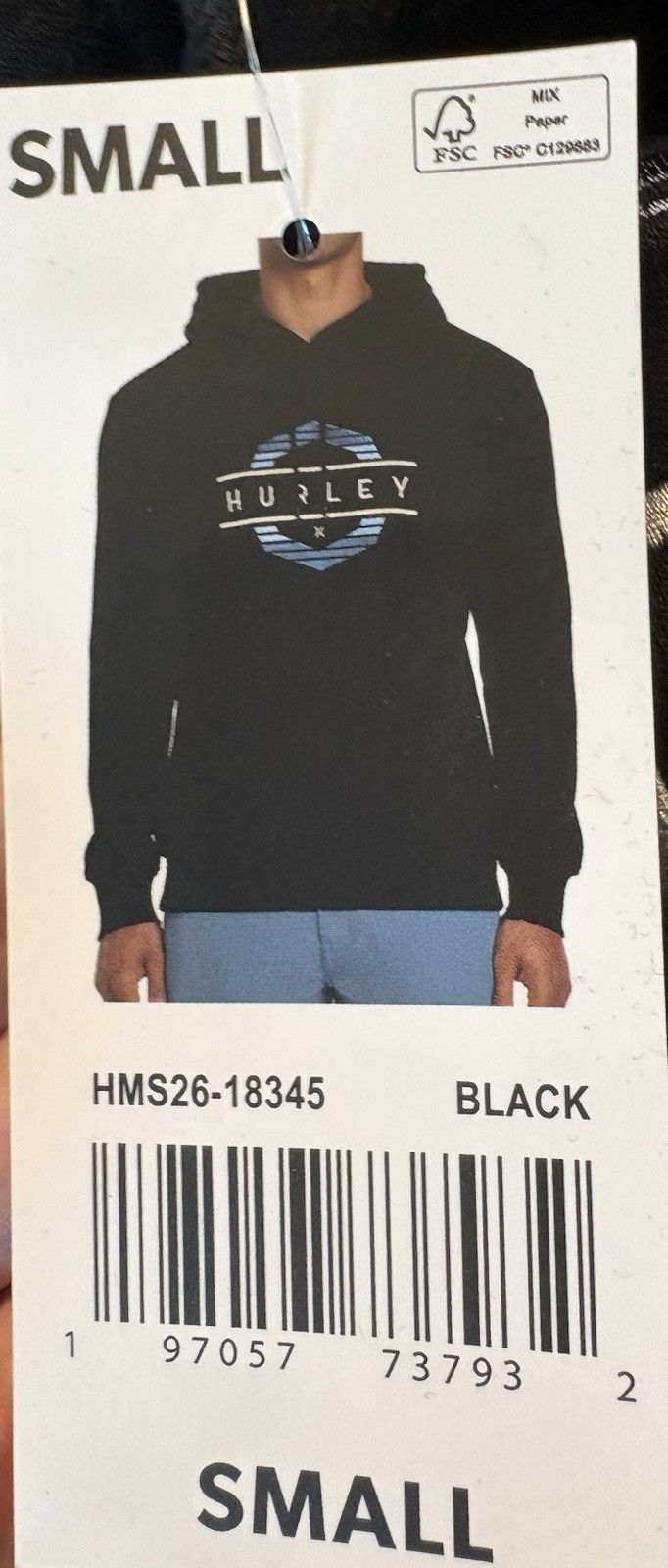 NWT Hurley Men’s Regular Fit Cotton/Polyester Fleece Hoodie Sz Small