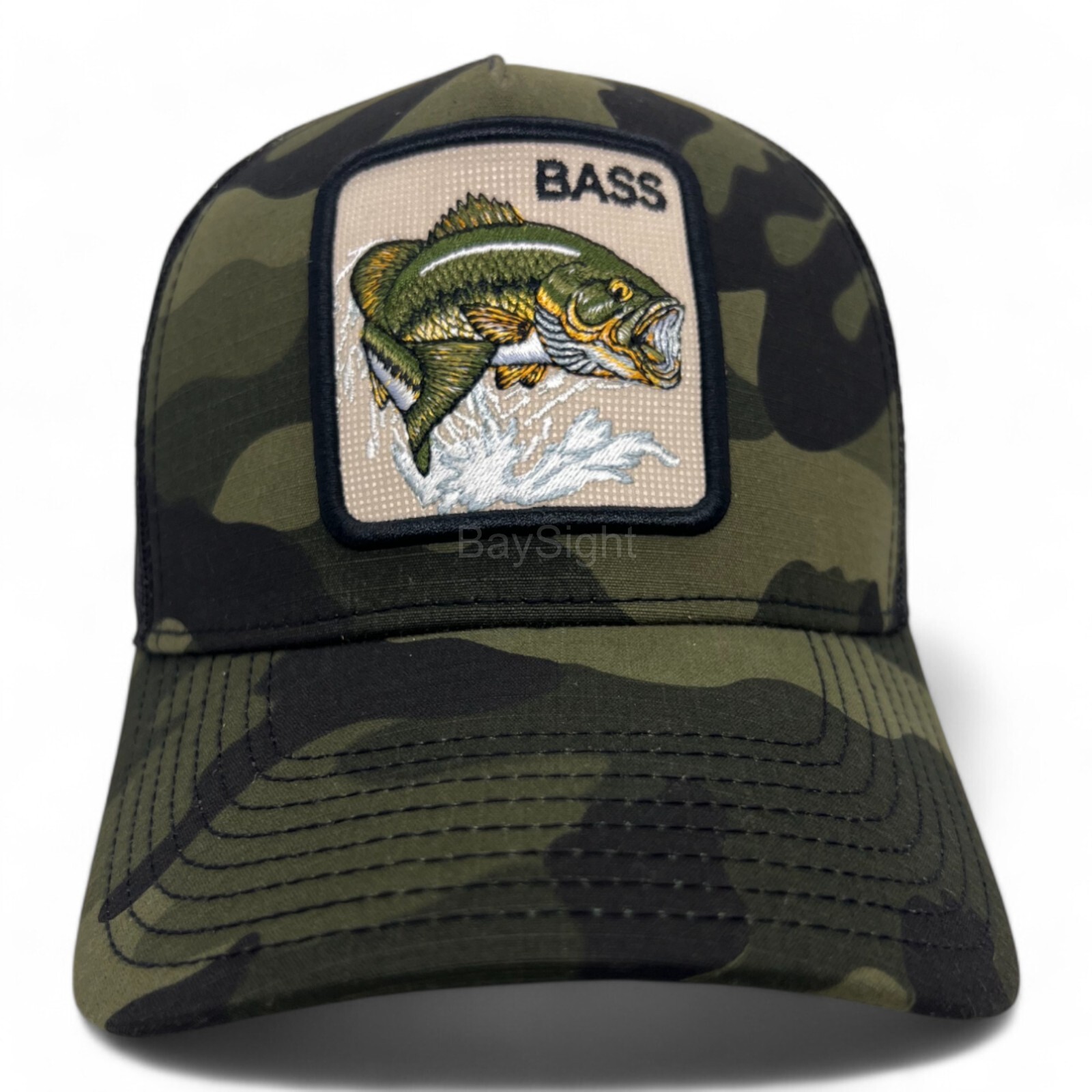 Baseball Cap Mens Snapback Adjustable Mesh Trucker Hat Animal Bass Fishing Patch