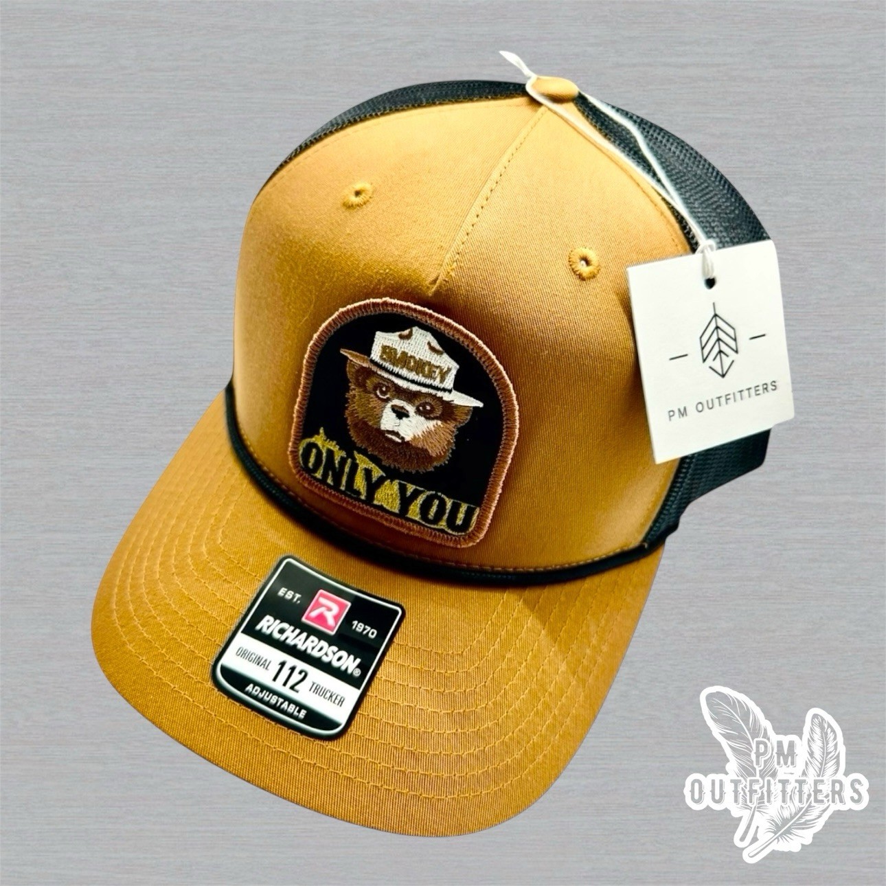 Vintage Retro Smokey Bear “Only You” Patch Richardson 112 Rope Trucker Hat