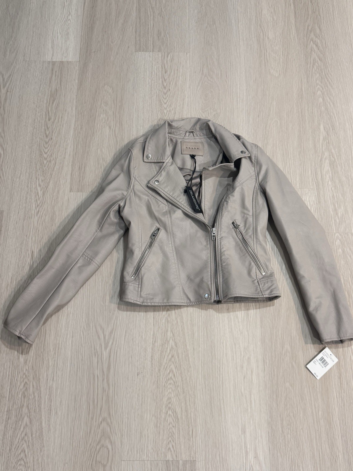 BLANKNYC Women’s Gray Biker Moto Jacket Size M Full Zip Long Sleeve 29L-9596NO