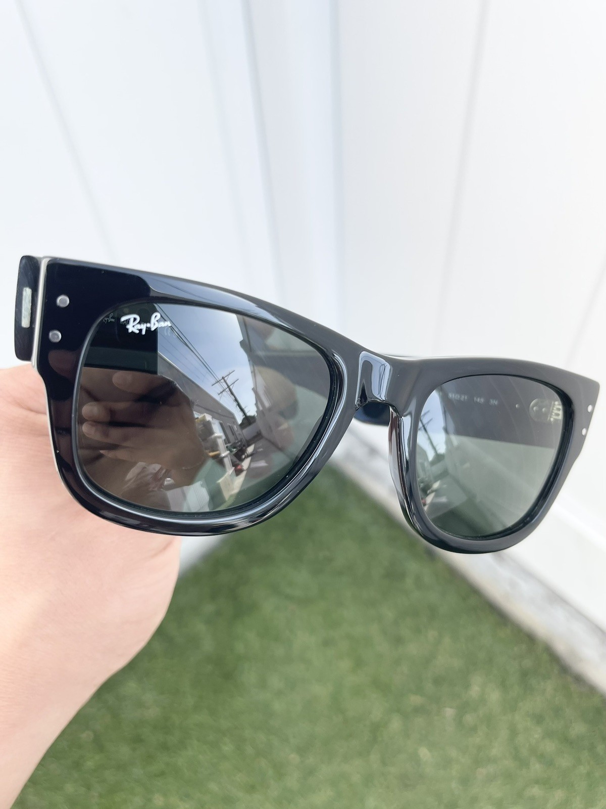 NEW Authentic Ray Ban Mega Wayfarer RB0840S 0840 Black G15 Size 51/21
