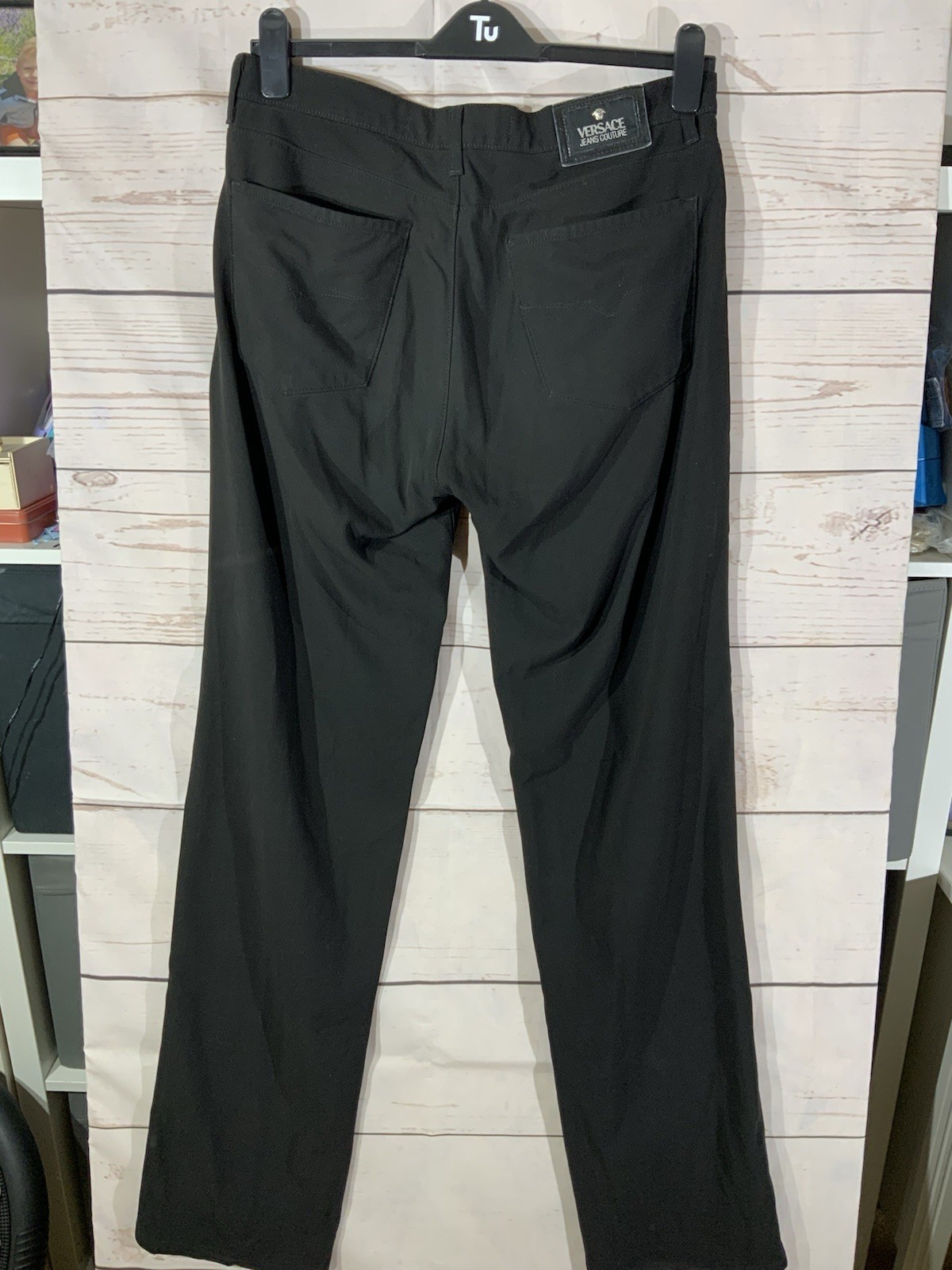 VERSACE Jeans Couture, Womens Black Trousers Size 30/50 Made In Italy (A14)