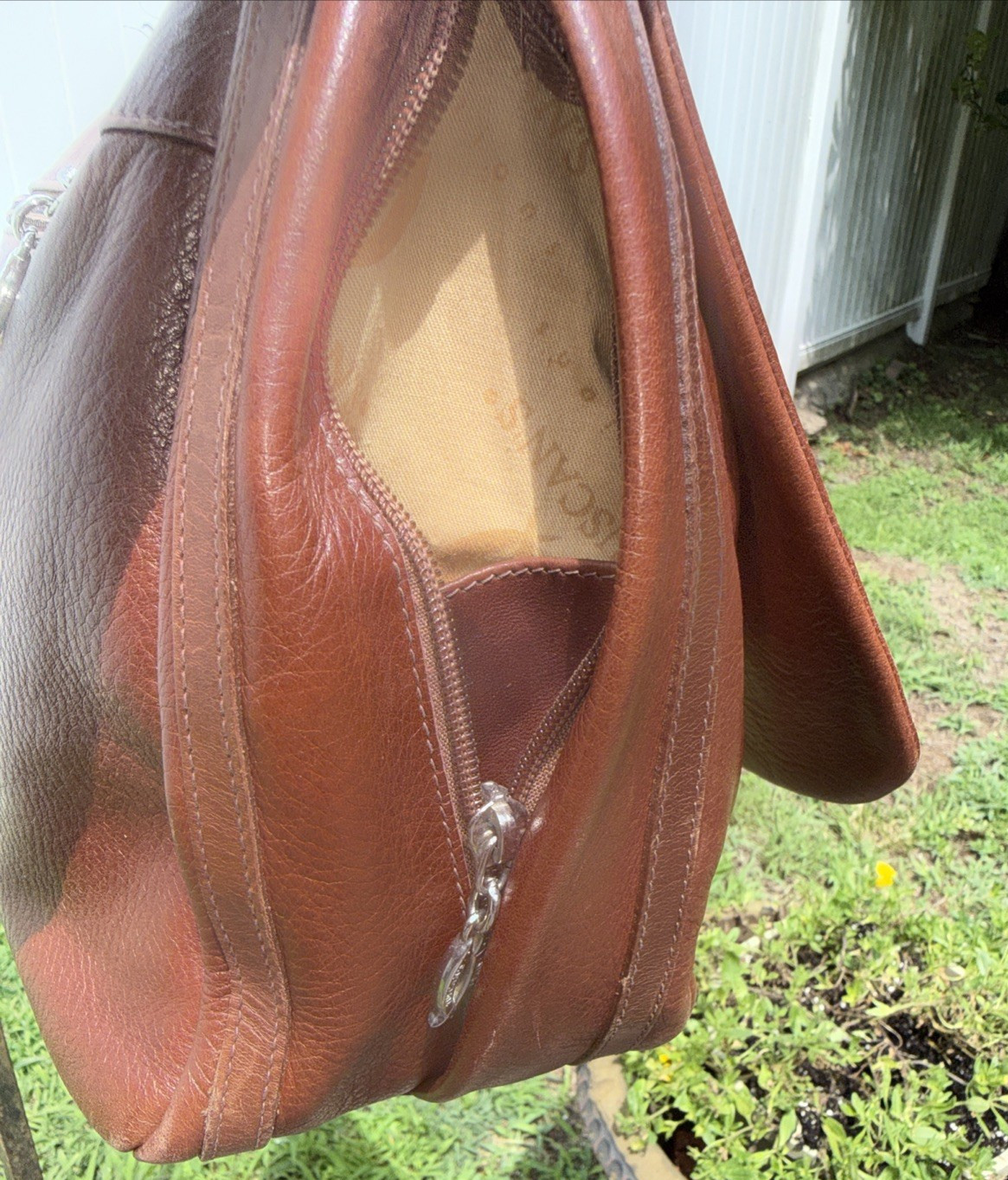 Tuscan’s Brown Italian All Leather Shoulder Satchel Mailbag Saddle Bag Adustable