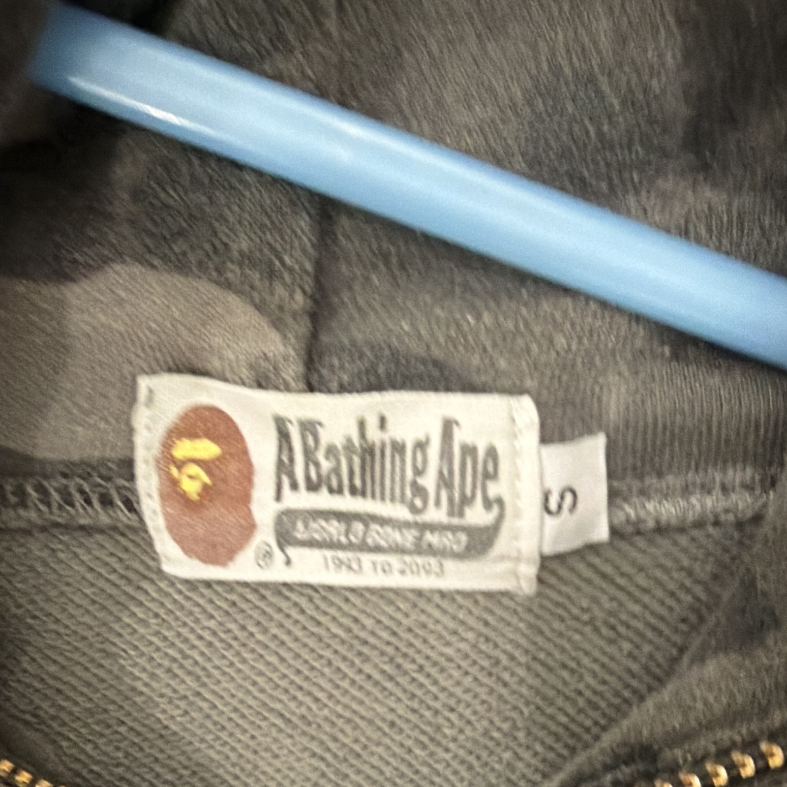 A Bathing Ape BAPE Gray Camo Shark Graphic Full Zip Hooded Hoodie Men’s S