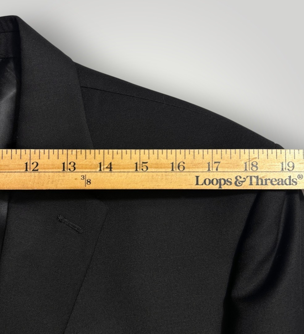 MICHAEL KORS Mens Two Piece Suit – 44R Blazer Jacket/38WX30 Pants Black Wool