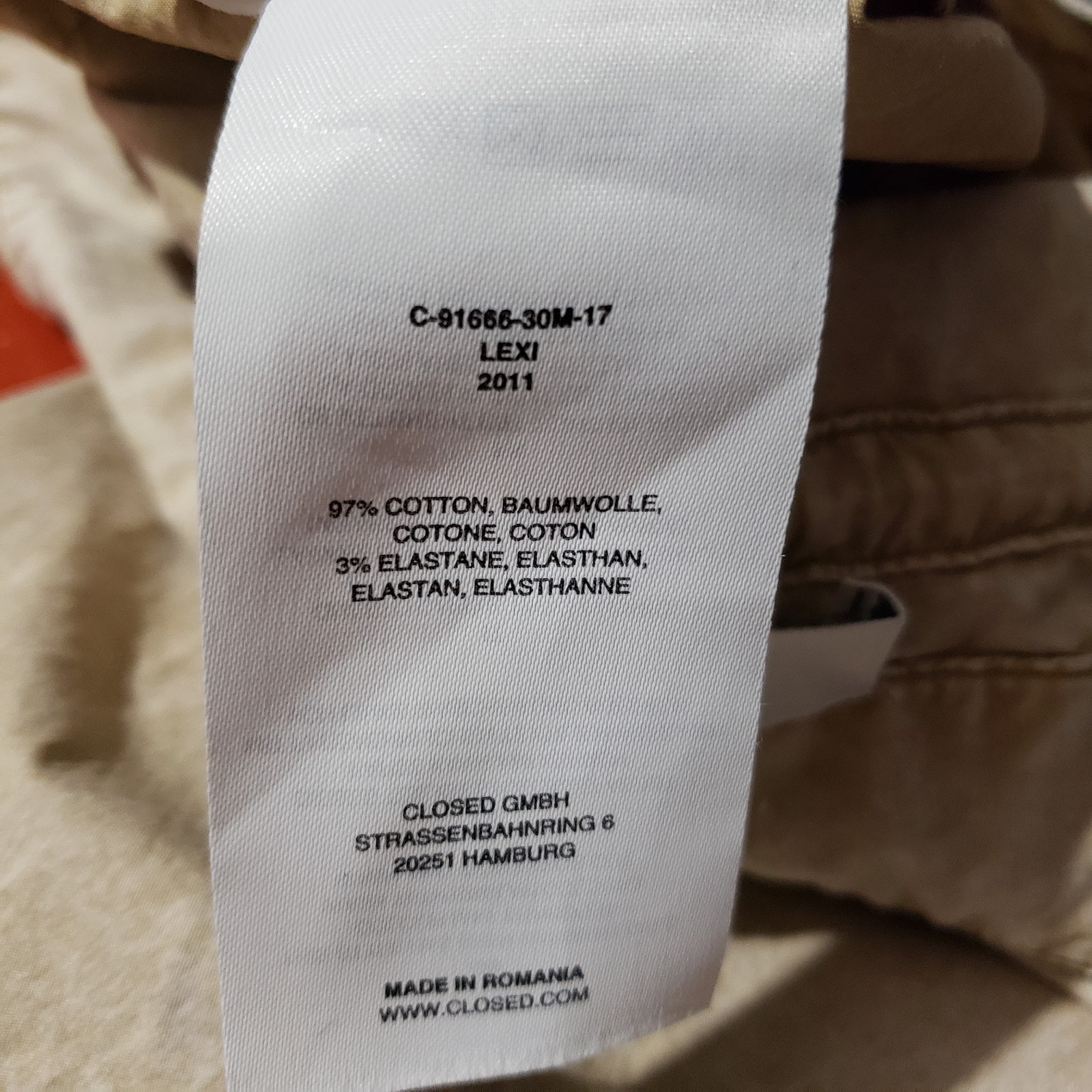 Closed Brand Lexi Drawstring Zip Up Lightweight Pants Tan Portuguese Fabric
