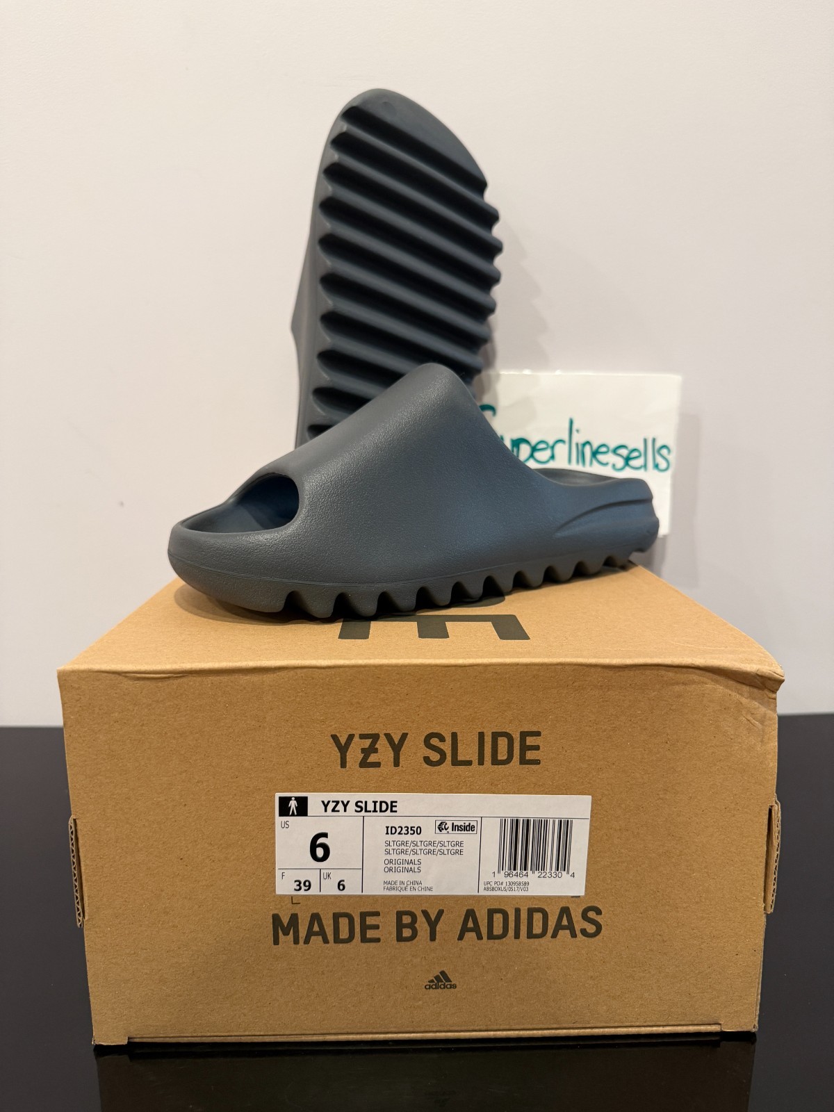 Adidas Yeezy Slide Slate Grey Size 6 (100% Authentic) ID2350