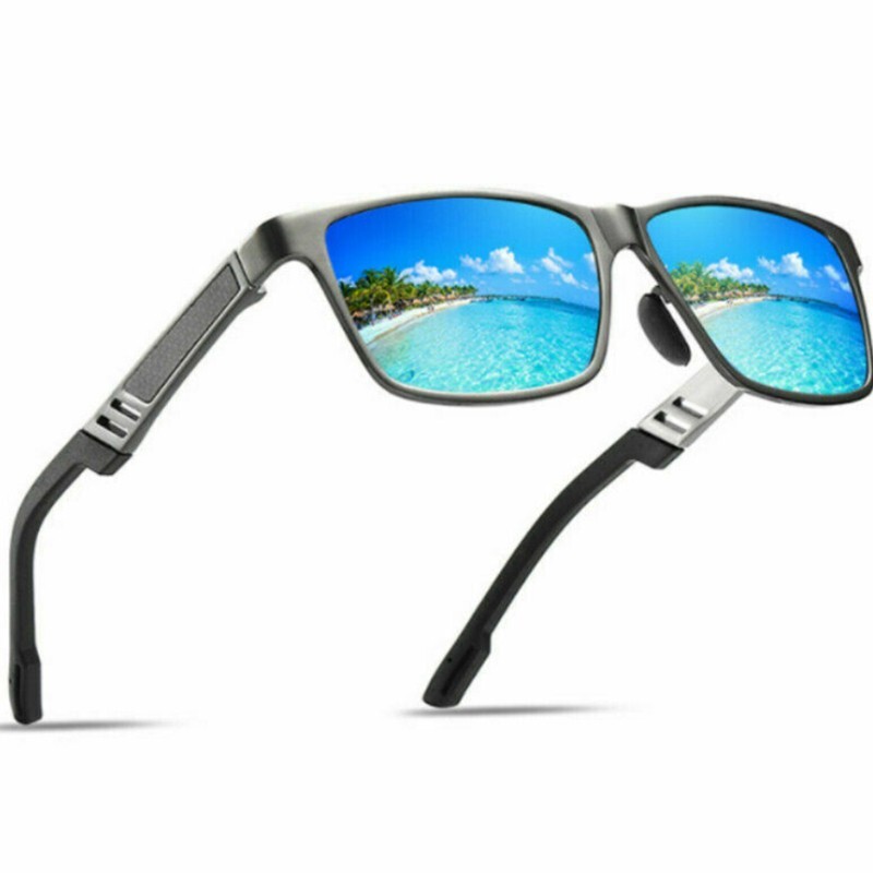 Aluminium Polarized Sunglasses Men UV400 Mirrored Driving Sport Glasses Case US