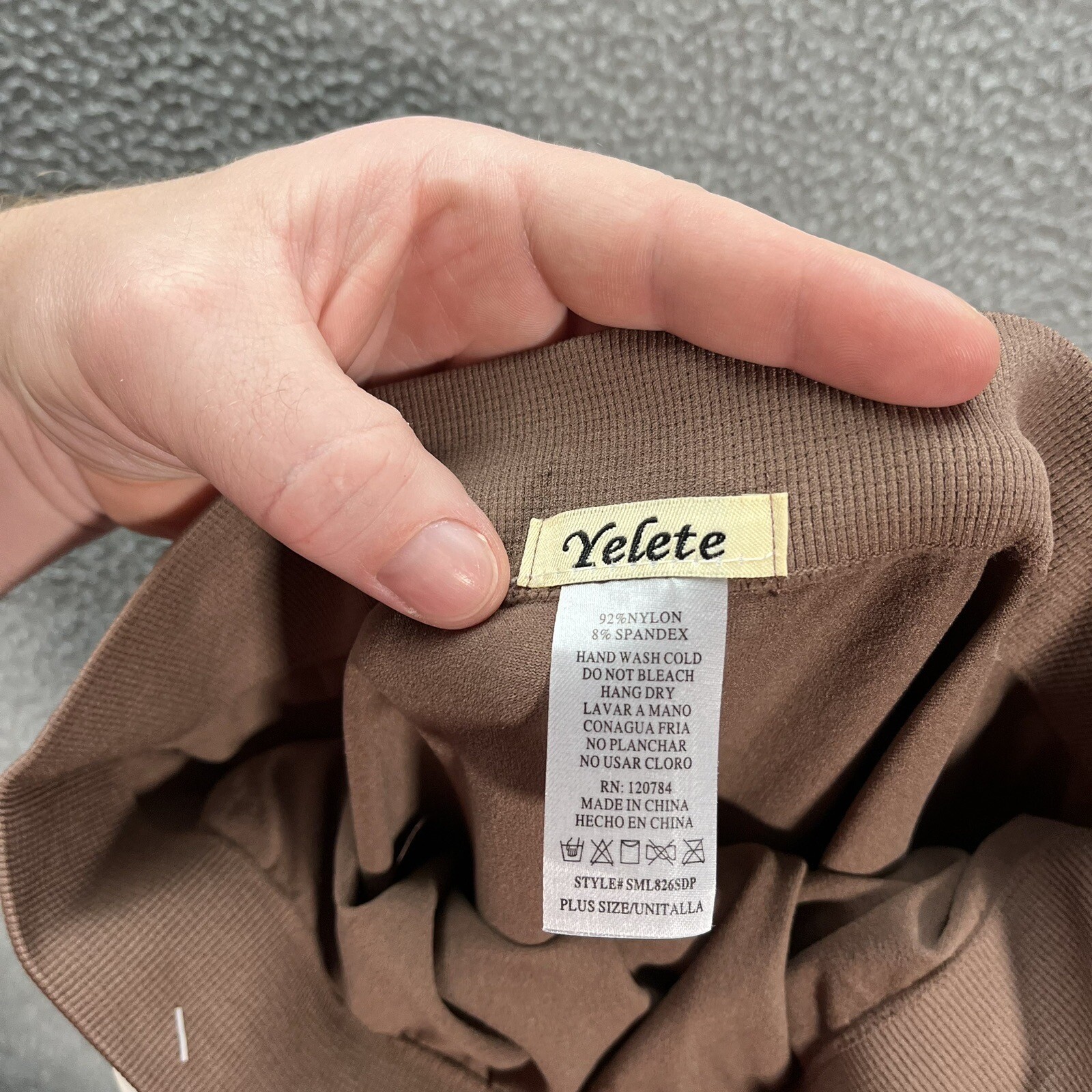 Yelete Leggings Womens Plus One Size Fits Most Brown Sheer Capri Athleisure