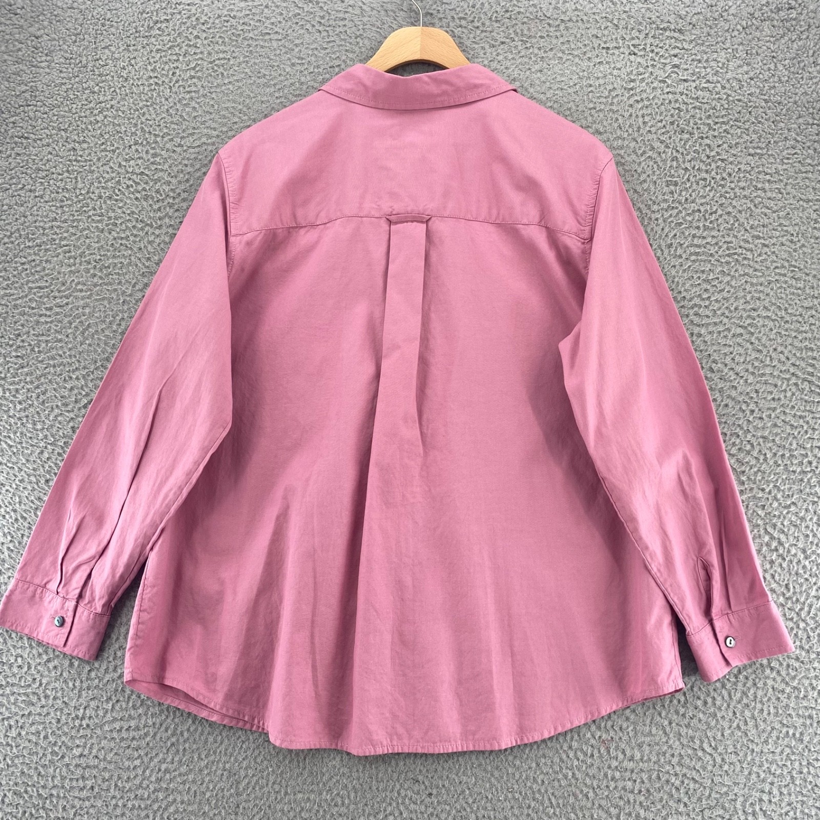 J Jill Shirt Womens Medium Petite Pink Cotton Collared Long Sleeve Button Up Top