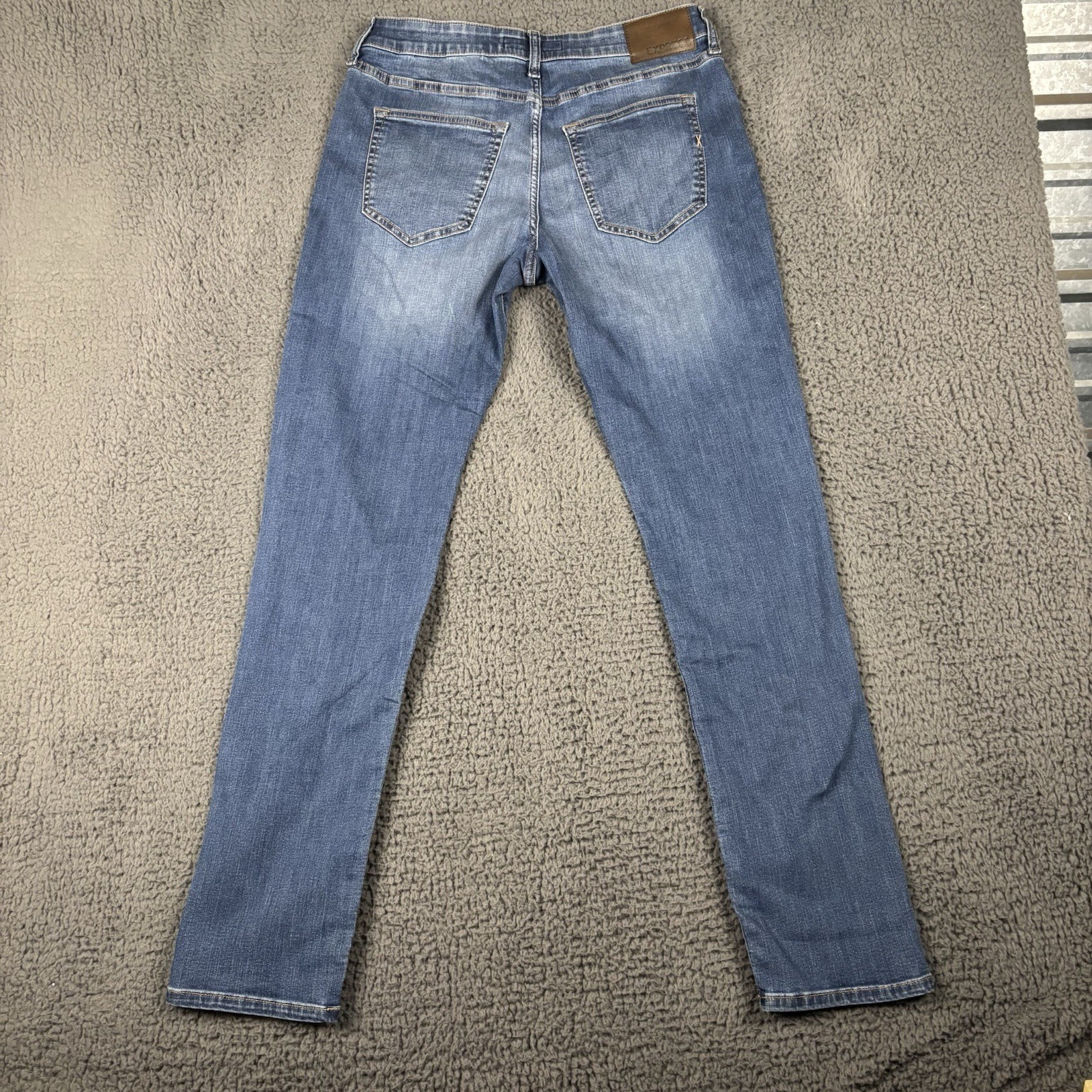 Express Mens Jeans ACTUAL 31×32 Classic Slim Stretch Blue Denim TAG 29×32