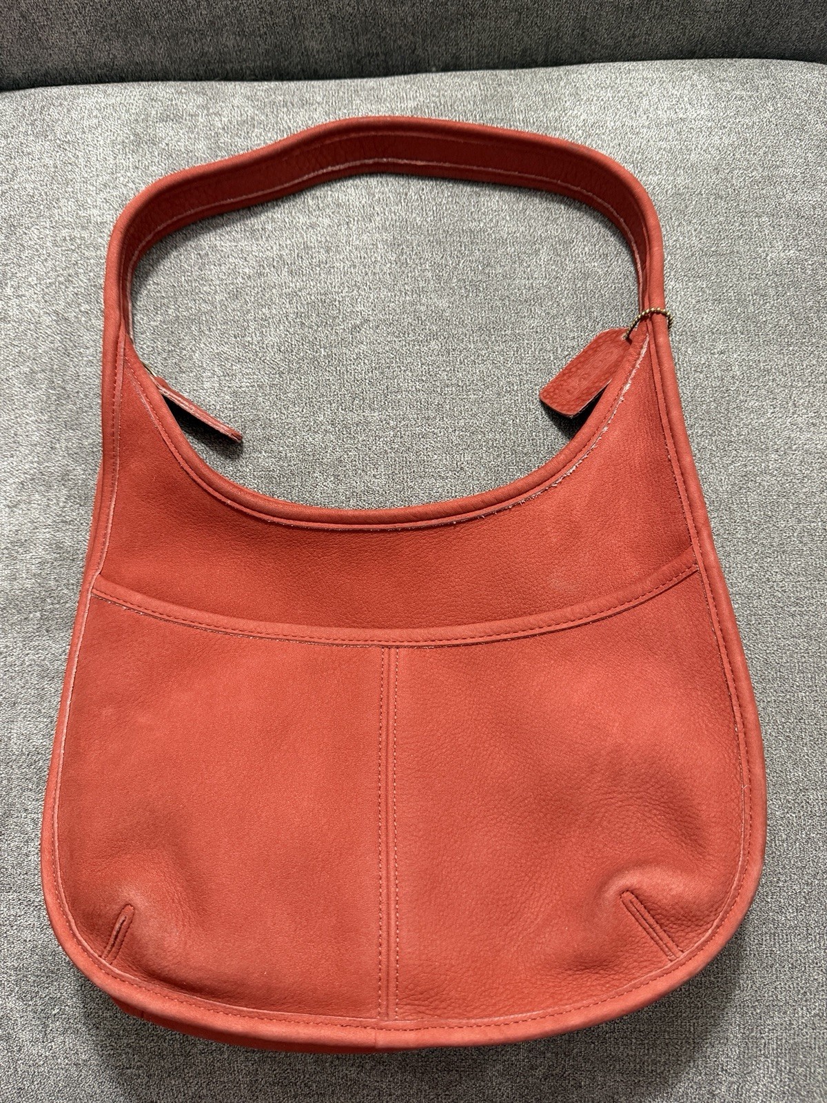 Vintage Coach Ergo Pocket Nubuc #4395 In Red Suede From 1998
