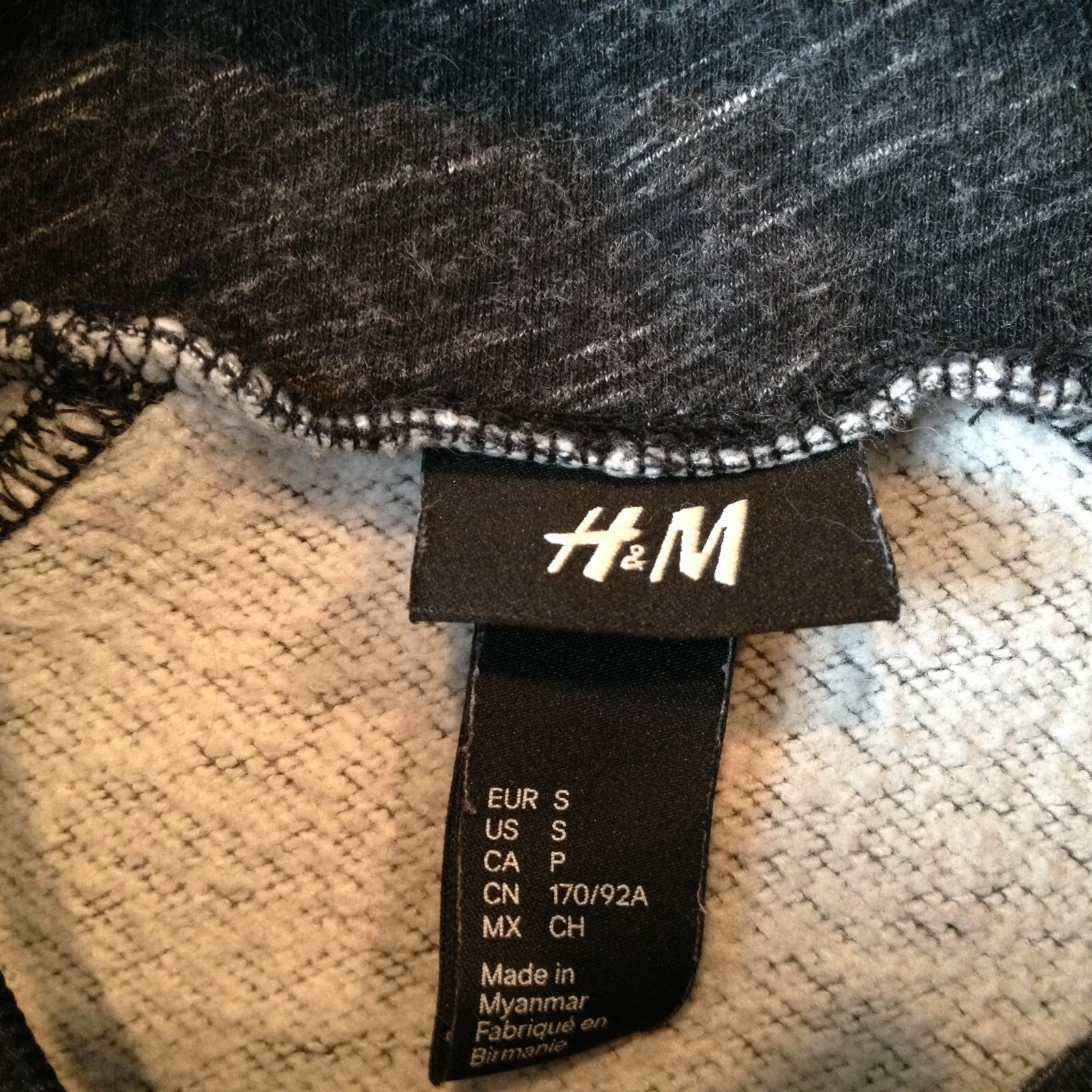 H & M Cotton Poly Blend Gray Pullover Funnel Neck Fleece Sweatshirt Women’s S