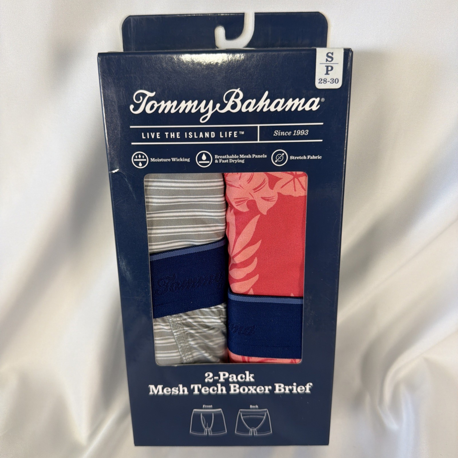 Tommy Bahama Mesh Tech Boxer Briefs 2‑Pack Men’s Small Red/Gray NWT