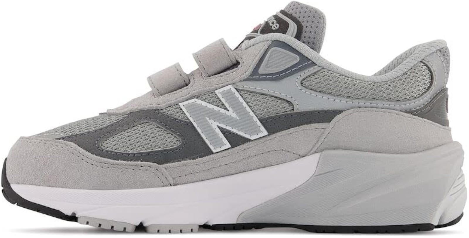 New Balance Boy’s 990 V6 Hook and Loop Sneaker, Grey/Silver, 6.5 X-Wide Toddler