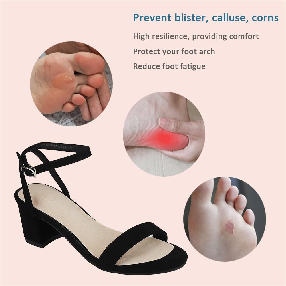 2 Pairs Pigskin High Heel Cushion Inserts Insoles , Adhesive Arch Sandal Inse…