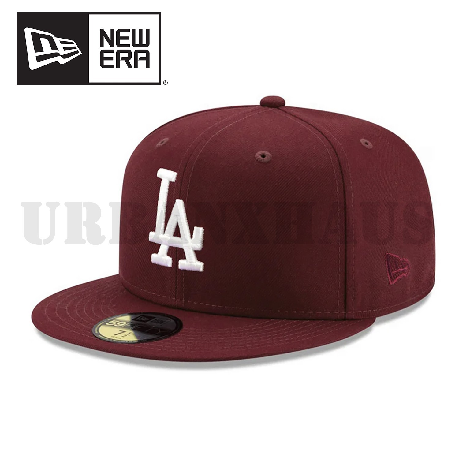 Genuine Los Angeles Dodgers New Era 59FIFTY Fitted Hat Burgundy White LA Cap