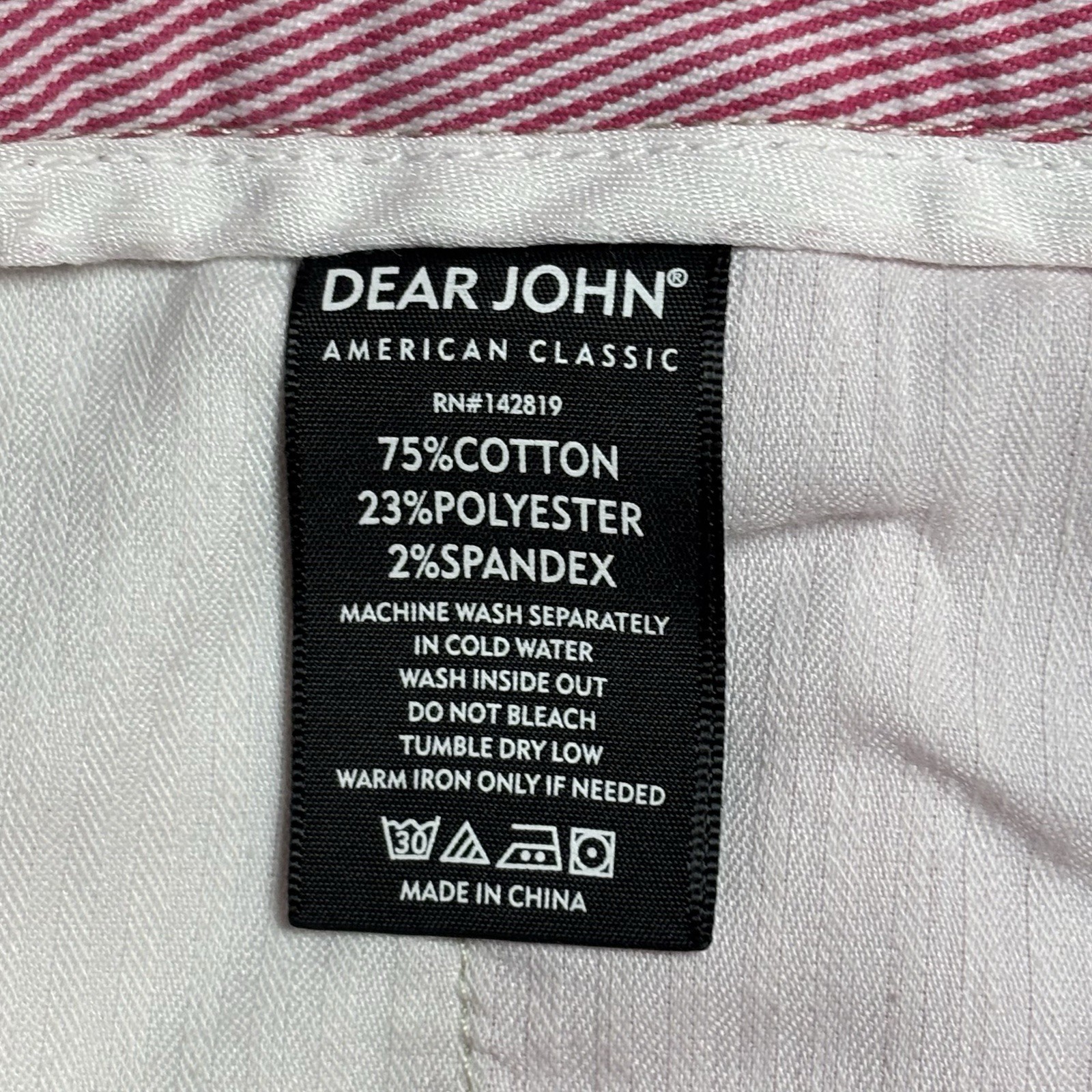 Dear John Women’s Pinstriped Cuffed Chino Shorts Red And White Size 26 Summer