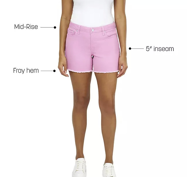 Seven7 Women’s 5″ Fray Hem Mid Rise Denim Weekend Short Lavender Size 16 NWT