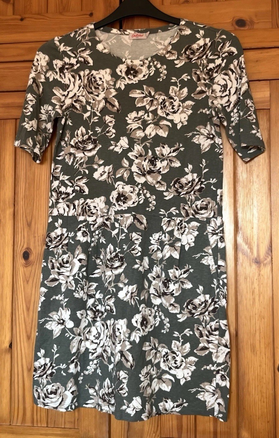 Cath Kidson Pretty Green And White Floral Short Dress Size 8