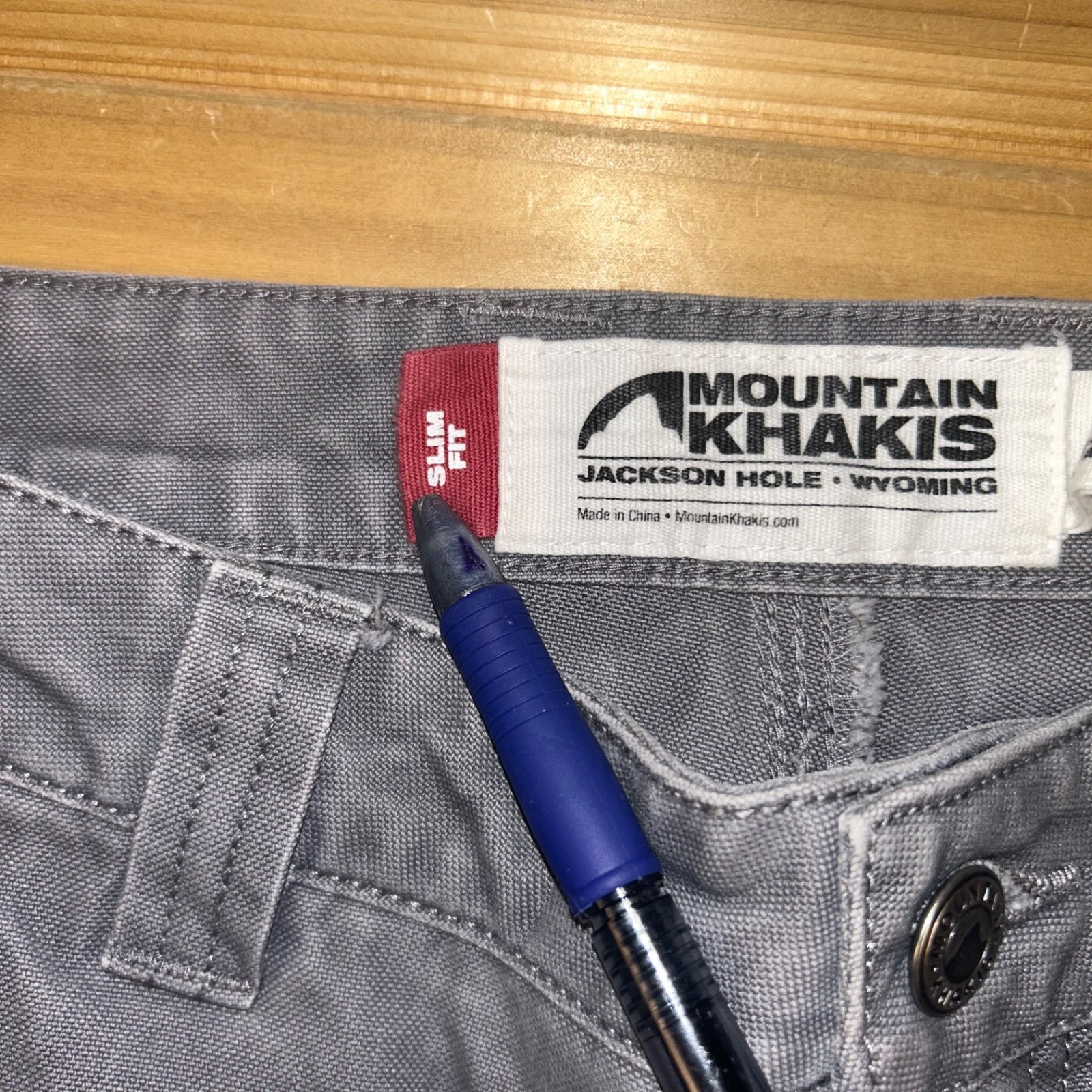 Mountain Khakis Pants Mens 32×32 Gray Slim Fit Straight Leg Hiking Pants