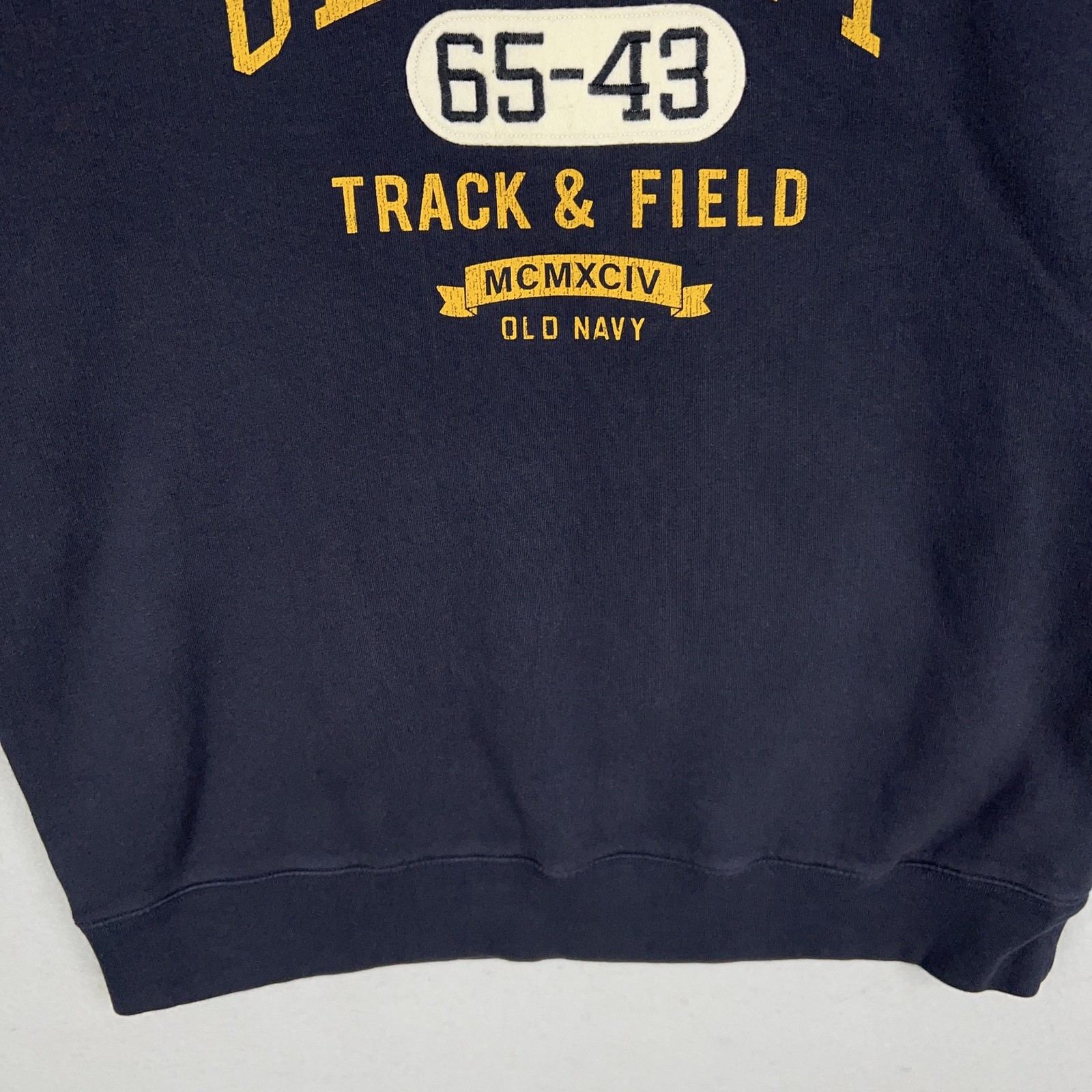 Old Navy Sweatshirt Mens Large Blue Track Field Crew Pullover Athletic Varsity