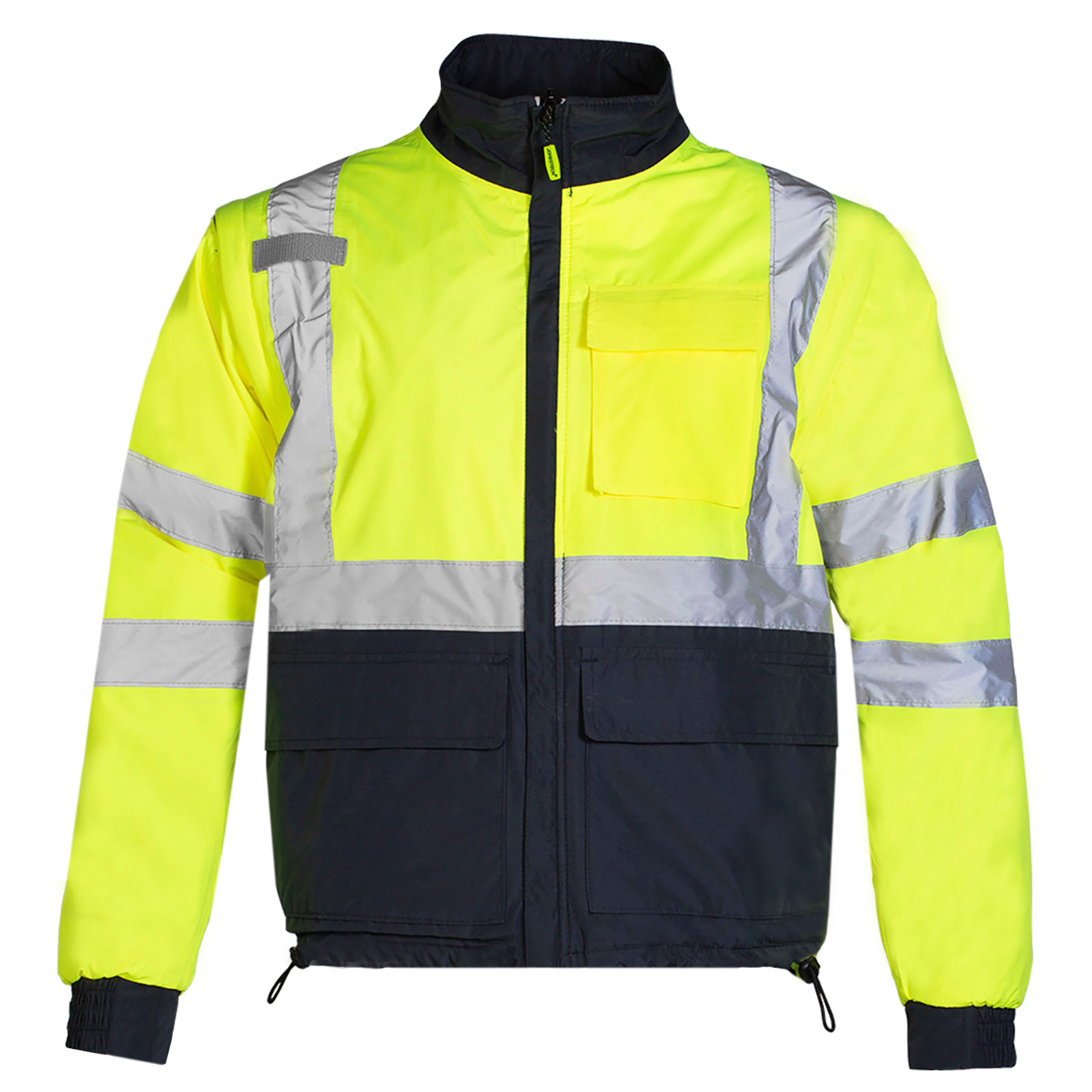 4 in 1 Hi Vis Visibility Reversible Safety Jacket JORESTECH Windbreaker